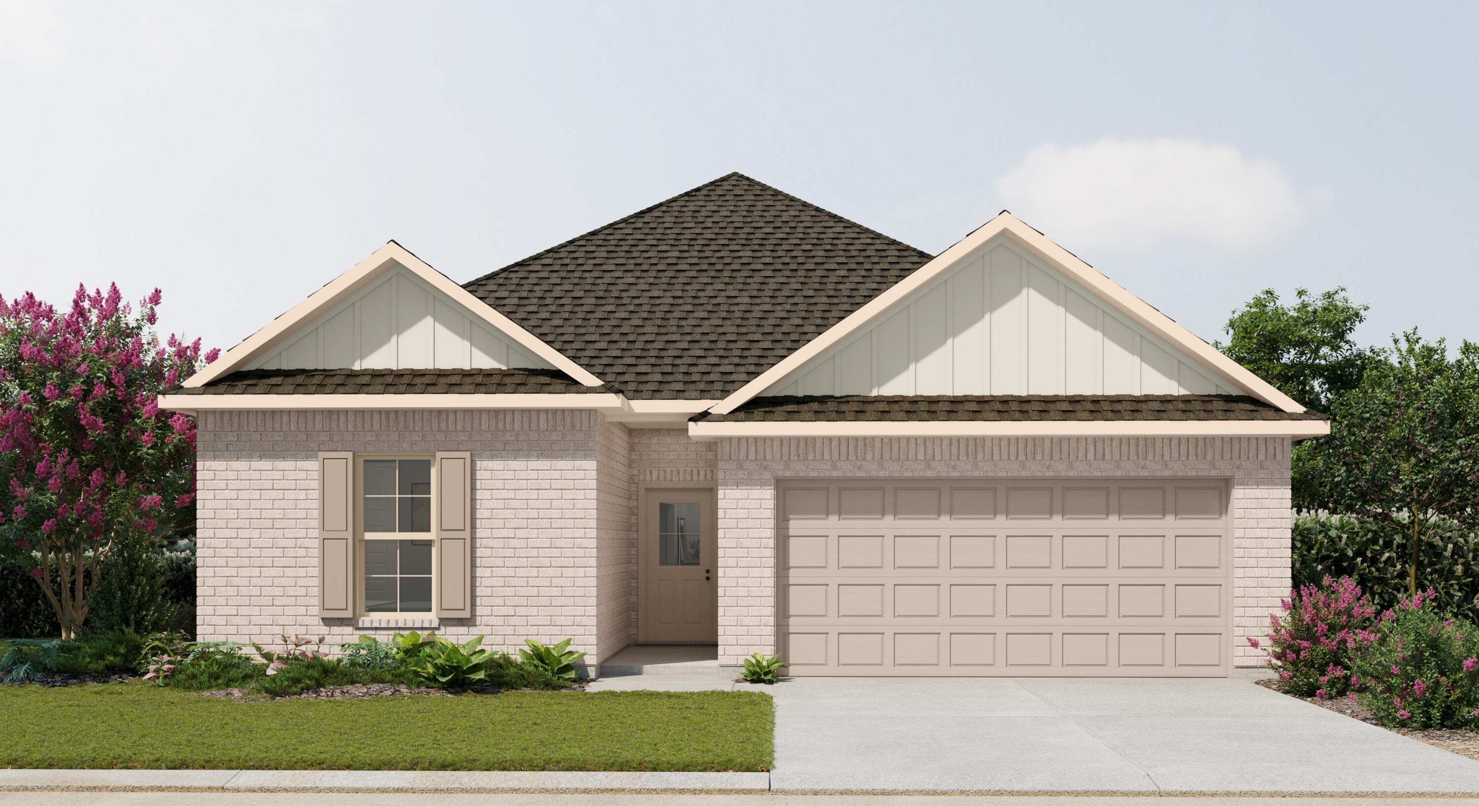 The TRILLIUM IV J in Natureview community offers a 3 bedroom, 2 full bathroom, open and split design. Upgrades added (list attached).
Special Features: double vanity, garden tub, separate custom tiled shower, and walk-in closet (opens to laundry) in master bathroom, kitchen island, walk-in pantry, boot bench in mudroom, covered porches, undermount sinks, custom kitchen backsplash, cabinet hardware, LED lighting, crown molding, ceiling fans in living room and master bedroom, smart connect WIFI thermostat, framed mirrors in all bathrooms, landscaping, architectural 30-year shingles, flood lights, and more! Energy Efficient Features: water heater, electric kitchen appliance package, vinyl low E windows, and more! Energy Star Partner.