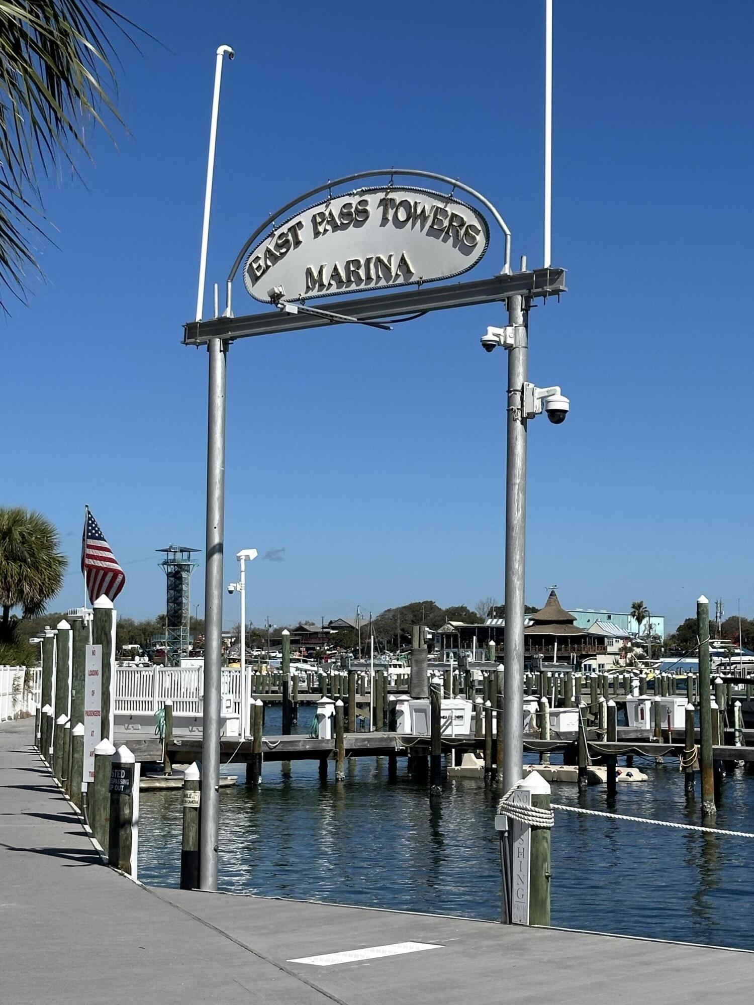 East Pass Towers Marina is located just inside the Harbor and has easy access to the Gulf, Bay, Crab Island and Restaurants along the Harbor. B3 is a great slip and comes with a recently installed 20,000 lb lift. If you have a larger boat the lift can be removed. The Marina offers two large fish cleaning stations and ice for owners.
