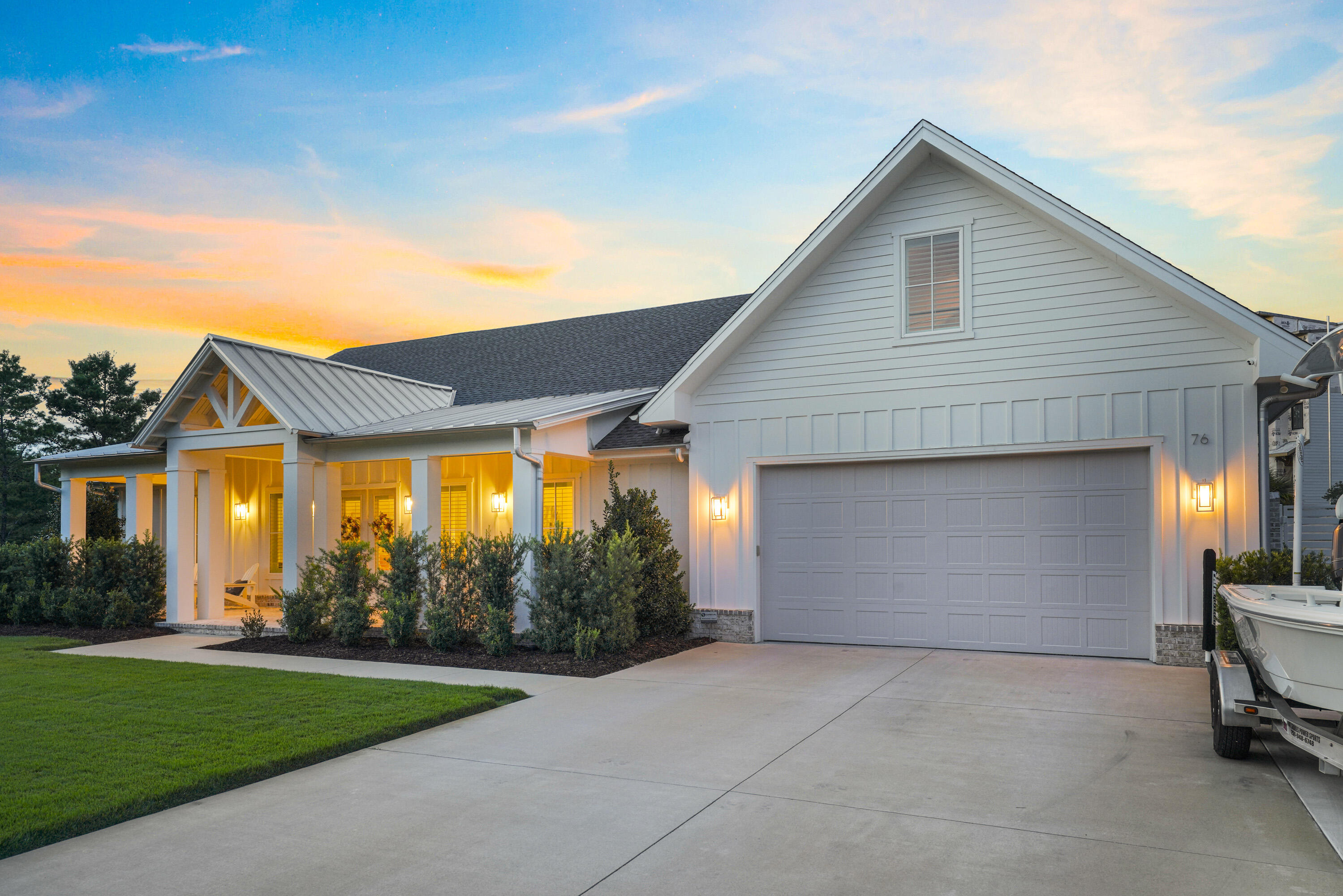 On the quieter west end of 30A, 76 Tanglewood introduces a recently built residence that prioritizes space, flexibility, and privacy without the constraints of an HOA. Completed in 2022 and set on an oversized homesite, the five bedroom, four bath home spans more than 4,000 square feet, designed to function as both a primary retreat and a high performing short term rental investment. The main level unfolds in a bright, open composition where living, dining, and kitchen spaces connect seamlessly. Natural light moves easily through the home, while three bedrooms on this floor create flexibility, including one ideally suited for a private office. The primary suite is positioned to overlook the pool, with a spacious bath featuring a soaking tub, walk in shower, and a layout designed for both comfort and scale.

Upstairs, a second living area provides separation for guests, complemented by two additional bedrooms, a full bath, and a bonus room that can adapt to bunk space, media room, or additional sleeping quarters. The configuration allows the home to comfortably accommodate large groups while still maintaining distinct gathering areas.

Outside, the property continues to read as its own private compound. A pool anchors the backyard, framed by covered outdoor living space and room to expand the experience further. The four car garage adds a rare functional advantage, offering storage for vehicles, golf carts, and beach gear. Located just minutes from the Gulf, 76 Tanglewood balances new construction, generous scale, and investment friendly flexibility in one of 30A's more relaxed settings.