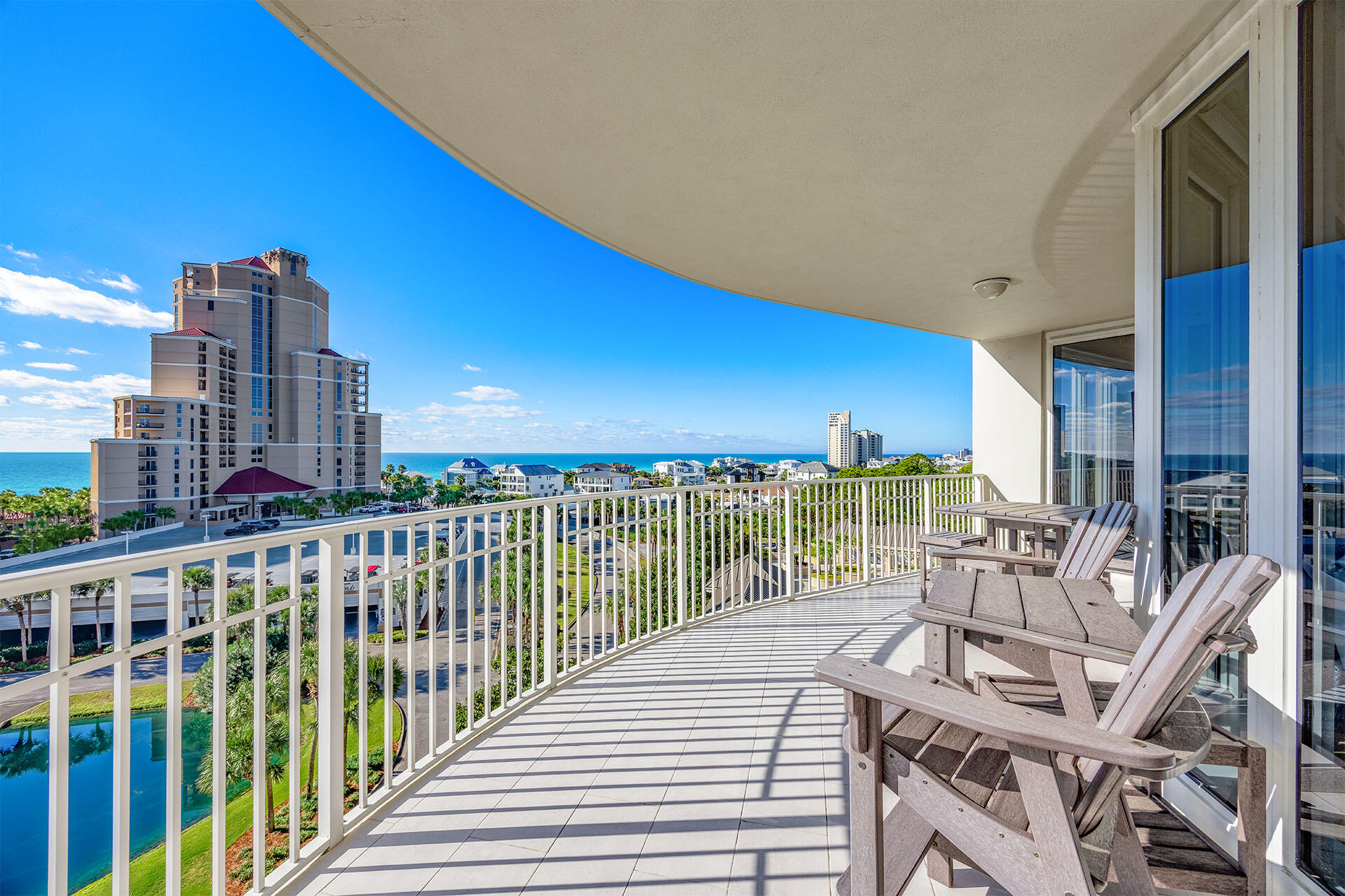 Motivated Seller - Easy Show! One Beach Club Drive 701 is a beautifully renovated 3-bedroom, 3.5-bath end-unit offering luxury living with panoramic views of the golf course, Choctawhatchee Bay, and the Gulf. Ideal as a full-time residence or second home, this coveted condo features a wrap-around private balcony and is located in the exclusive, rental-restricted One Beach Club Drive.

Completely remodeled in 2022, OBCD 701 boasts an open living, dining, and kitchen layout with a gourmet kitchen showcasing quartz countertops, ZLine appliances, a built-in Sonic ice maker, and under-cabinet lighting.

The primary suite opens to the balcony with stunning gulf views and features a newly updated ensuite with dual sinks, custom cabinetry, new tile flooring, quartz surfaces, a tiled shower, heated Toto bidet toilet, and a dedicated makeup area. Two additional guest suites overlook the bay, each with a renovated ensuite. Bedroom #2 includes custom built-in queen bunk beds with cubbies, lighting, drawers, and floor-to-ceiling cabinetry. The powder room has also been thoughtfully updated with a quartz vanity, under-cabinet lighting, and designer wallpaper.

Additional upgrades include new hardwood floors throughout, new central air with dehumidifier, new tiled balconies, raised ceilings, recessed lighting, new chandeliers and sconces, and electric shades in the main living areas and primary bedroom. A deeded golf cart parking space (#18) is included.

As part of One Beach Club Drive's gated community, residents enjoy resort-style amenities including a heated pool, hot tub, spa pavilion, assigned covered parking and storage, tennis and pickleball courts, fitness center, media room, outdoor kitchen and grilling area, entertainment lounge, EV charging stations, and guest suites.

Ownership also provides access to the Sandestin Private Beach Club, offering private beach access, beach chair and umbrella setup, a heated beachfront pool, restaurant, and exclusive activities seamlessly blending luxury with convenience.

Sandestin Golf and Beach Resort features over seven miles of beaches and bayfront, four championship golf courses, 15 tennis and pickleball courts, a 226-slip marina, spa and fitness center, and premier dining, shopping, and entertainment across Baytowne Wharf, The Market Shops, and Grand Boulevard. The entire 2,400-acre resort is accessible by golf cart or bicycle, with miles of interconnected pathways winding through natural lagoons, lakes, and beautifully landscaped fairways. This highly sought-after community offers vibrant dining spots and charming boutiques, making it an ideal destination for both relaxation and active coastal living.
 
Experience the best of luxury coastal living-schedule your private tour today. Buyer to verify all dimensions and listing details.