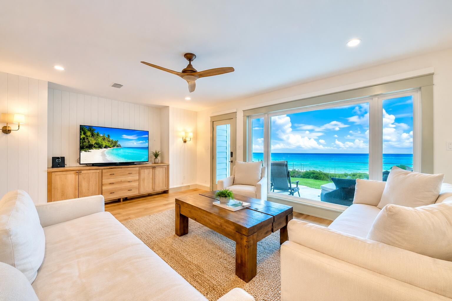 Enjoy the best and highest views on Scenic Highway 30A in this fully renovated two bedroom, two and a half bathroom condo at Sea Bluffs in Blue Mountain Beach. Sea Bluffs is nestled 65 ft above the beach and features private beach access for you and only 19 other condo units. When you enter the unit, you are greeted with gorgeous beach views through the large living room windows. The open concept plan boasts a coastal chic living room, dining room and kitchen on the main floor, in addition to a hallway bunk and a half bathroom. An inviting porch off the living room invites you to enjoy incredible sunrises and sunsets, not to mention access to a full day of playing at the beach. The second floor hosts the master suite and guest suite. Relaxation awaits in the beautiful, oversized master suite with ample sunlight from two sets of sliding doors that lead to the balcony. The master bathroom features a claw foot soaking tub, shower and double vanity complete with marble countertops and floors. The guest suite features a vaulted ceiling and generous space for guests to unwind. The guest bathroom includes an oversized shower with multiple shower heads. The condo can comfortably sleep 10 guests and has actual rental income that exceeds $100K annually. The condo was fully renovated in 2023 with custom cabinetry and solid white oak floors throughout the home, soapstone countertops in the kitchen, V groove and Shiplap walls, Moroccan Zeilege tile, furniture and fixtures from Arteriors, Rejuvenation, Visual Comfort, Pottery Barn, Anthropolgy, and more. Sea Bluffs has an agreement with La Dulce Vita for any beach chairs, umbrellas, bikes, kayaks and more.