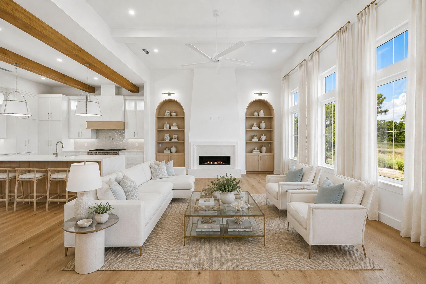 Completed in 2026, 3563 Preserve Drive is an exceptional new construction estate offering refined single-level living behind the coveted gates of Burnt Pine within Sandestin Golf and Beach Resort. Spanning more than 120 feet across, this custom residence encompasses approximately 6,500 total square feet, including 4,506 square feet of beautifully appointed heated and cooled living space.

Thoughtfully positioned to embrace its natural surroundings, the residence captures serene sunrise views over the nature preserve to the rear and sunset views from the front courtyard. A private pool and fully equipped summer kitchen create an inviting setting for alfresco dining and entertaining.

Inside, exceptional craftsmanship and natural materials define a sophisticated contemporary aesthetic. White oak cabinetry and flooring, Calacatta Lapiza and Arctic White quartz surfaces, and premium Wolf and Sub-Zero appliances distinguish the chef's kitchen, while a discreetly concealed butler's pantry offers additional preparation and storage space while preserving the kitchen's clean architectural lines.

The private primary wing occupies the entire right side of the residence, creating an exceptional sense of privacy and retreat. The spa-inspired primary bath features separate vanities, a bidet, soaking tub, and dramatic walk-through shower, while an expansive executive office provides a refined private workspace. Integrated audio/video throughout and a comprehensive 360-degree, 24/7 security surveillance system complete this exceptional offering. Combining bespoke design, exceptional privacy, expansive single-story living, and an extraordinary preserve setting, 3563 Preserve Drive offers a distinctive opportunity to experience one of Sandestin's most prestigious enclaves at its finest.

All room dimensions and square footage are approximate and should be verified by the buyer. Select photos have been virtually staged to help buyers envision the home fully furnished.

Burnt Pine dues total $1,130 quarterly, consisting of $583 per quarter for Burnt Pine East and $547 per quarter for the Sandestin Owners Association (SOA). A 3% discount is available on the SOA portion when paid annually. Newly installed fiber internet and cable service are included in the association dues. There is a $100 transfer fee and .5% of the Purchase Price paid to Sandestin Owners Association at Closing by the buyer.