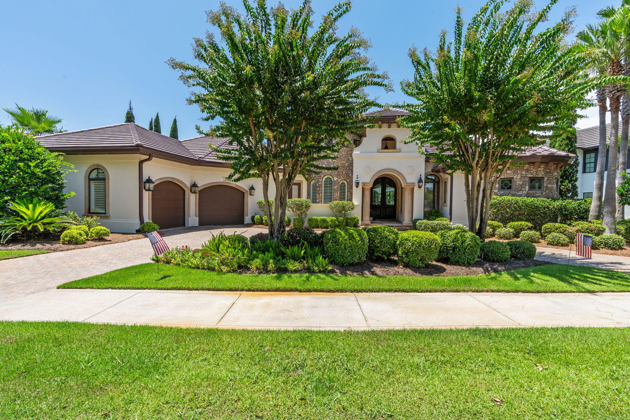 BEAUTIFUL MEDITERRANEAN HOME IN BURNT PINE WITH EXPANSIVE VIEWS OF THE LAKE AND BURNT PINE GOLF COURSE. THIS ONE STORY CUSTOM HOME HAS 3 BEDROOMS PLUS A STUDY,3.5 BATHS,SPACIOUS OUTDOOR LIVING AREA WITH SCREENED IN POOL AND LANAI,SUMMER KITCHEN AND FIREPLACE. CUSTOM HOME UPGRADES INCLUDE- BEAMED CEILINGS IN DINING ROOM, 2 FIREPLACES, 2 RANAI INSTANT HOT WATER HEATERS, FLAGSTONE ENTRY ON PATIOS,THERMADOR APPLIANCES,UPGRADED CABINETRY, DISTRESED ALDER WOOD SOLID CORE DOORS THRU OUT THE HOME, 12 FOOT CEILINGS,OVERSIZED BASEBOARDS AND TRIM,HIGH IMPACT WINDOWS AND DOORS,CUSTOM TILE AND STONE, GAS LANTERNS AT ENTRY OF HOME, AND SPRAYED FOAMED INSULATION. UPGRADES GALORE THRU OUT THE HOME MAKE THIS A MUST SEE HOME!!!
