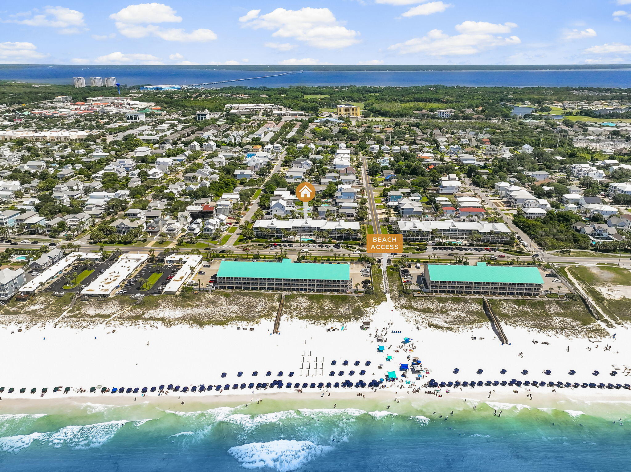 Turnkey top-floor beach condo with income to match. This 1BR/1BA at Grand Caribbean West blends coastal style with smart rental-ready design: a rare full-size kitchen, built-in hallway bunks for extra sleeping capacity, and an in-unit washer/dryer. Recent upgrades include luxury tile flooring, an updated bath, a 2019 HVAC system, a 2021 water heater, and a smooth ceiling (popcorn removed in 2022) -- move-in ready with peace of mind built in. Enjoy Gulf views from the private balcony, directly across from the beach, plus resort-style amenities: pool, hot tub, grilling area, and picnic pavilion. And the location just got better -- Tarpon Beach Gulf Front Park, a short walk down Scenic Hwy 98, opened July 2026 with 340 feet of true gulf-front public beach access, free parking, restrooms, and pavilions. 2026 projected rental revenue: $27,232. Short-term rentals are welcomed here, and the condo sells fully furnished -- simply arrive and start earning from day one. HOA dues of $862/month cover ground keeping, insurance, sewer, trash, cable, and water for effortless ownership. An exceptional value for this building and location -- schedule your private showing today! All information is deemed accurate but should be verified by the buyer and/or buyer's agent if important.
