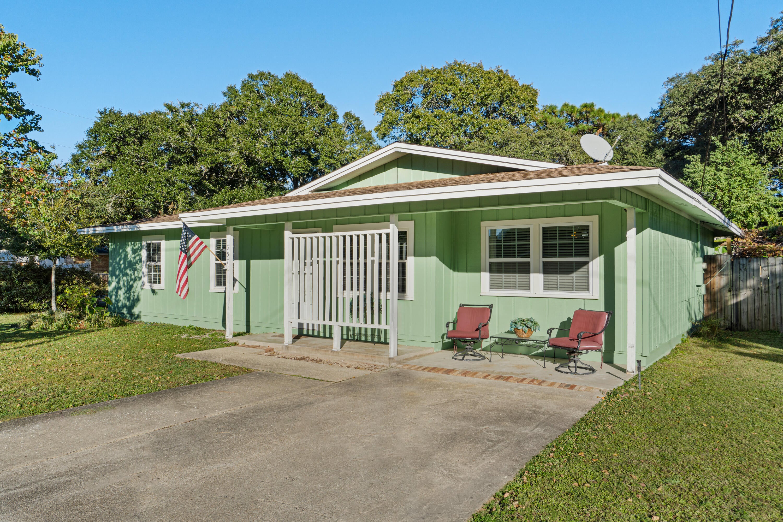 Motivated Sellers!!! Welcome to 357 Lisette Court, a charming ranch-style home perfectly situated on a spacious corner lot in the heart of Fort Walton Beach. This beautifully maintained 4-bedroom, 2-bath residence offers the ideal blend of comfort, convenience, and character making it a wonderful choice for families, first-time buyers, or anyone seeking a peaceful retreat close to everything the Emerald Coast has to offer.

Step inside to find a warm and inviting layout featuring vinyl flooring and plush carpet throughout. The living room showcases a stunning coffered ceiling, adding architectural interest and an elevated touch of style to the space. The kitchen is equipped with updated appliances and flows seamlessly into the dining area, creating the perfect setup for family meals or entertaining guest. Just off the main living space, a bright heated and cooled sunroom offers the perfect spot to relax, read, or enjoy your morning coffee while overlooking the large backyard.

The home is both comfortable and efficient, with a brand-new 2025 water heater, a 2022 HVAC system ensuring year-round comfort. Outdoors, the expansive backyard provides plenty of room for kids, pets, or gatherings, whether you're hosting barbecues or envisioning a future garden oasis. A large shed currently sits in the backyard; while the owner plans to take it, they're open to negotiating its inclusion with the sale. On the side of the home, you'll also find an additional three-car parking area complete with its own shed that will stay with the property. This setup functions like an open, offset garage areaproviding ample space for vehicles, tools, or outdoor equipment.

Located just outside of downtown Fort Walton Beach and the sugar-white sands of Okaloosa Island, you'll have quick access to local attractions including parks, miniature golf, museums, live music, shopping, and a movie theater all just minutes from your door. 357 Lisette Court offers the perfect mix of small-town comfort and coastal living. This is the perfect opportunity to own a slice of paradise along Florida's Emerald Coast.
