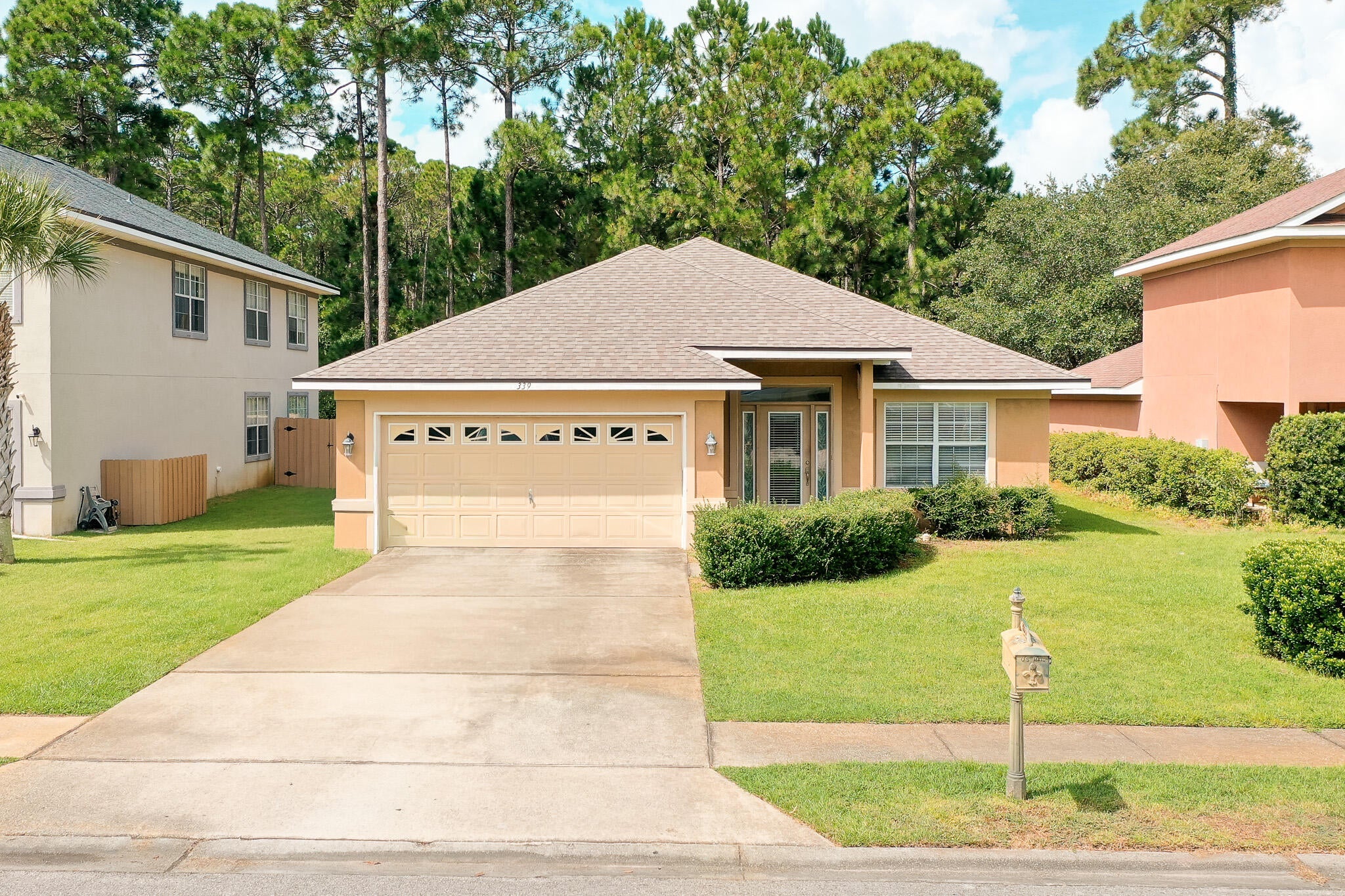 Lakefront Opportunity in Highly Desirable Driftwood Estates! Bring your vision and transform this well-located home into your dream residence. Nestled on a peaceful lakefront homesite, this 3-bedroom, 2-bathroom home offers an exceptional opportunity to personalize a property in one of Santa Rosa Beach's most sought-after neighborhoods.

Inside, you'll find a spacious floor plan featuring a large family room with soaring ceilings and a cozy fireplace, creating an inviting gathering space. The kitchen is equipped with stainless steel appliances, a center island, and opens to the main living areas. A generous dining and living room combination is filled with natural light, offering plenty of space for entertaining.

The primary suite is designed for comfort with a tray ceiling, oversized walk-in closet, dual vanities, a jetted soaking tub, and a separate walk-in shower.

Step outside to a large backyard overlooking the lake, where you'll enjoy peaceful water views and added privacy. The irrigation system is supplied by its own well, helping maintain the landscaping efficiently.

Driftwood Estates offers residents a community pool, clubhouse, and park, all within walking distance, while Choctawhatchee Bay is just one block away. You'll also enjoy convenient access to Grand Boulevard, Sacred Heart Hospital, world-class dining, shopping, and the sugar-white beaches of South Walton. Whether you're looking for a primary residence, second home, or investment opportunity, this home offers incredible potential in an outstanding location. With a little updating and your personal touch, this lakefront property can truly shine.