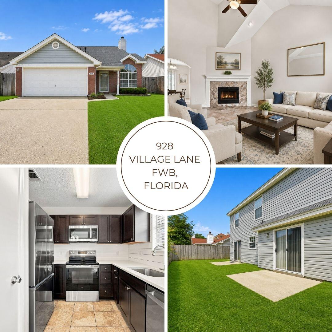 LOCATION - LOCATION !!! Welcome to this beautifully updated and well-maintained 4-bedroom, 2.5-bath home in Fort Walton Beach, conveniently located less than 8 miles from both Eglin AFB and Hurlburt Field and just minutes from hospitals, schools, Northwest Florida State College, shopping, dining, and everything the Emerald Coast has to offer!

Step inside to an impressive two-story entry and living room where soaring cathedral ceilings and oversized windows fill the home with natural light. An elliptical sunburst window adds architectural character, while the living room fireplace with decorative tile surround, wood molding, and mantle creates a warm and inviting focal point.

The remodeled kitchen features espresso-stained cabinetry, quartz countertops, shiplap-style backsplash, pantry, all NEW stainless steel appliances and plenty of workspace. A spacious dining area sits just off the kitchen and provides direct access through sliding glass doors to the privacy-fenced backyard--perfect for entertaining, pets, or relaxing outdoors.

The first-floor primary suite offers added privacy and convenience and includes a walk-in closet, private ensuite bathroom, and its own sliding-door access to the backyard. A guest half bath is also conveniently located on the main level.

Upstairs you'll find three additional bedrooms and a full bathroom, providing plenty of room for family, guests, a home office, or flex space. Two of the upstairs bedrooms also feature walk-in closets. Additional features include tile flooring throughout the first floor, fresh interior paint, an attached 2-car garage, brick veneer exterior, great curb appeal, Twin outdoor patios and a fully fenced backyard.

With its spacious floor plan, impressive natural light, first-floor primary suite, updated kitchen, and convenient Fort Walton Beach location, this home offers an excellent combination of comfort, character, and convenience.

Schedule your private showing today!