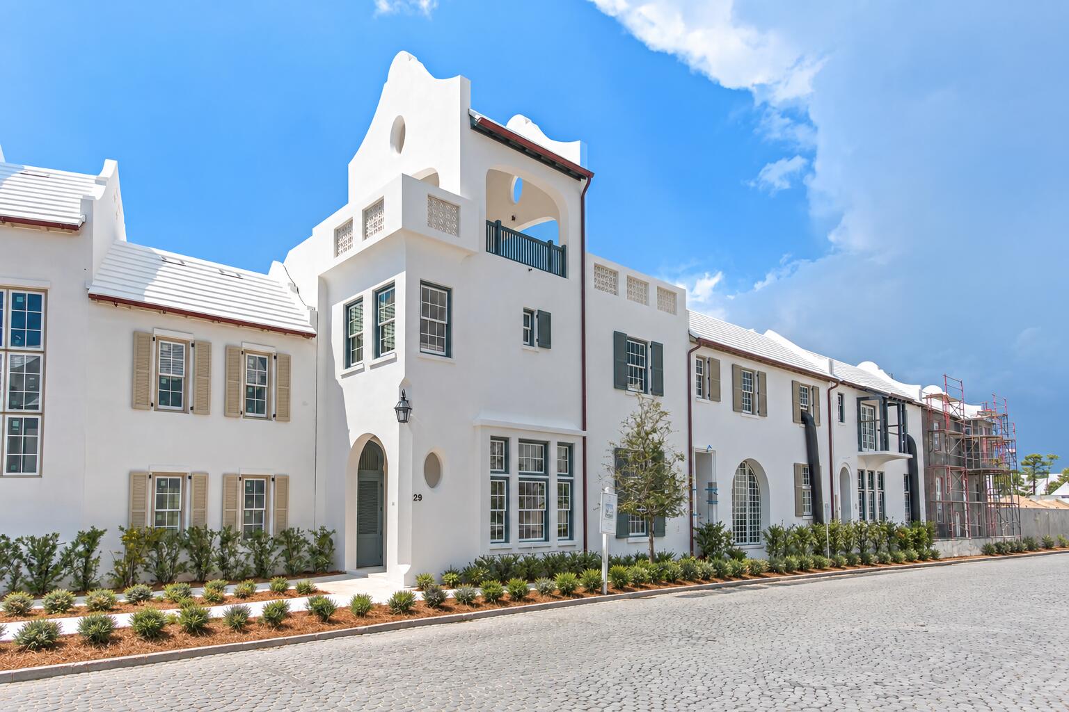 Alys Beach is pleased to announce the offering of our new Somerset Home, EE17. The home is designed by Gary Justiss Architect and features 4 bedrooms, 4 baths, and 3 half baths, The first floor features a primary suite, along with open dining, living, and kitchen areas that extend seamlessly into a gracious courtyard with a pool, spacious outdoor living, and inviting entry zaguans. Upstairs, the second floor features an additional primary suite, a flex room, and an additional sitting area that open to more outdoor living. The suite also connects to a covered loggia that leads to a sun terrace. On third floor, a tower offers two rooftop terraces along with a beverage station and a half bath.