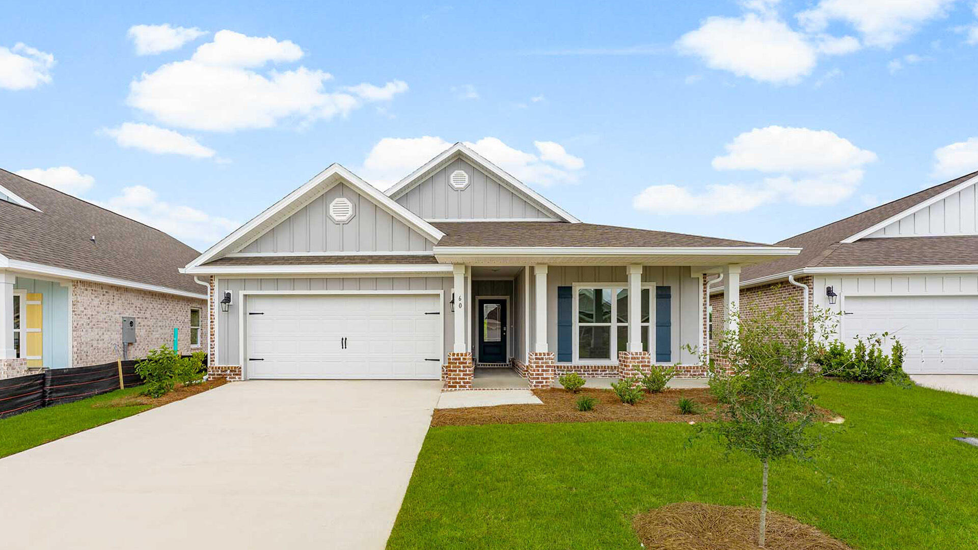 Welcome to 113 E Gray Owl Drive, a new home under construction at Owl's Head Farms in Freeport, Florida. As you enter this home the entry hall leads to a light-filled open-concept living area with nine-foot ceilings. EVP flooring is throughout the shared areas of this home creating a seamless transition between the spaces.

The kitchen features modern finishes including quartz countertops with white cabinetry to complement and brushed nickel plumbing fixtures. A standard appliance package includes a smooth top stove, dishwasher, and microwave. Adjacent to the kitchen is the dining area perfectly positioned for meals and gatherings, while the living room's wide layout invites relaxation and socializing.

The primary bedroom is at the back of the home just off the living area, which offers a serene retreat. Enjoy the comfort of a luxurious bathroom that has dual sink vanity with quartz countertops, a shower and two generously sized closets. There are three additional bedrooms that are located off the entry hall. Bedroom four has a large closet and is located on a separate hall with the laundry room and garage access. Bedrooms two and three are separated by the shared bathroom. Each bedroom has carpet creating a cozy feel at the end of the day.

Rounding out the home is a large covered back patio, ideal for enjoying Florida's sunny days, and a convenient laundry room. This home is located on a lot that is close to the community pool.