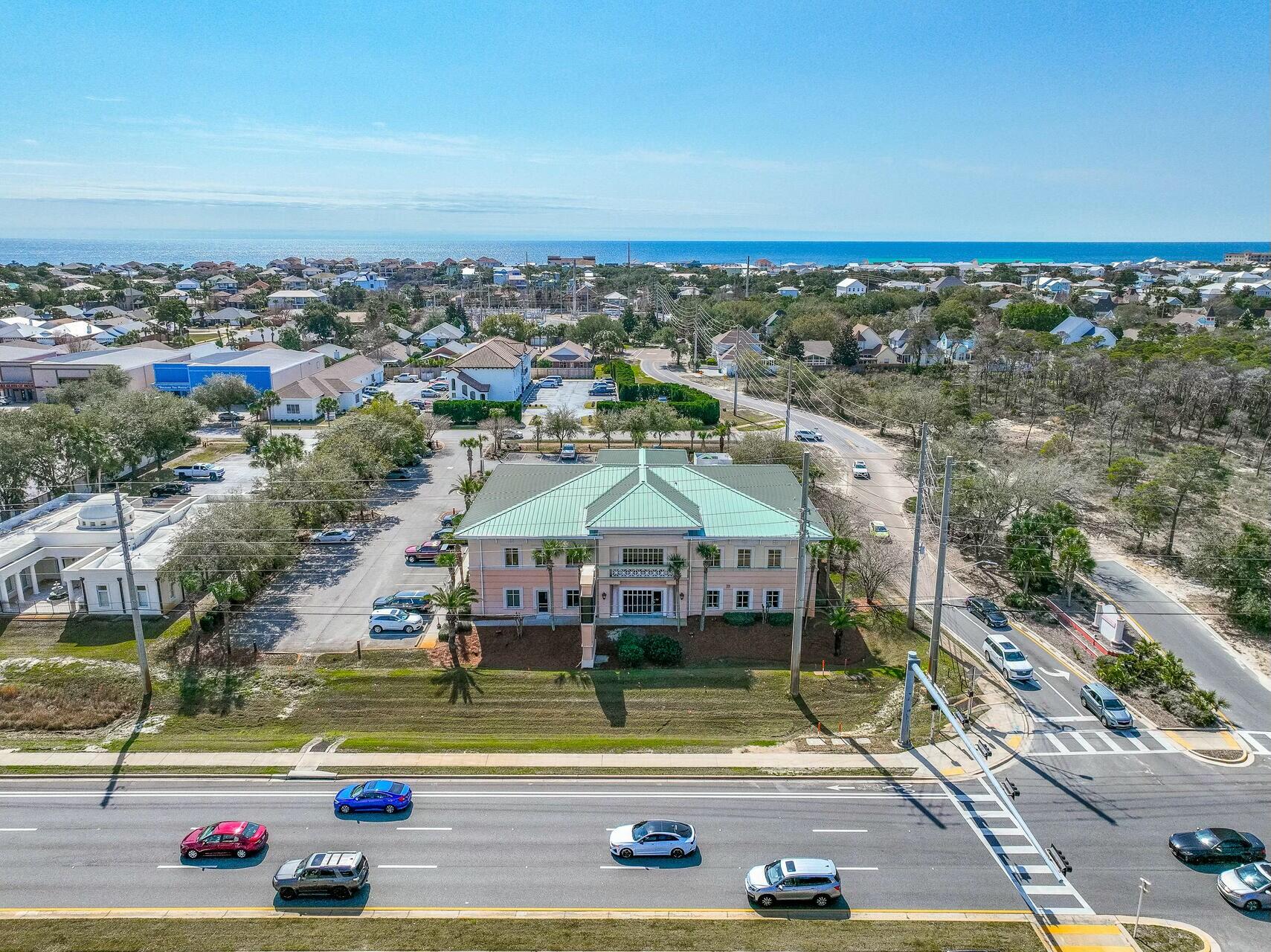 7.5% CAP RATE on this 2 story CLASS A, FULLY LEASED Medical/Professional office building located in the heart of Destin!  Its prime corner location w/a traffic light, provides easy accessibility & significant visibility from the 60,000+ vehicles passing daily along Hwy 98. The corner site also contains a highly visible large marquee sign.   Strategically located less than a mile from The Destin Commons, Whole Foods, restaurants & businesses, this professional Office building is fully leased & generated $381,877 annual income in 2025.  High quality finishes & architectural appeal accent this 15,000+ SF Class A office space.  With 255K estimated 2026 NOI and 7.5% estimated CAP., this opportunity won't last long.  The month to month Tenant could vacate if Buyer wants to occupy a potion of the building.  Inquire to schedule a private showing.