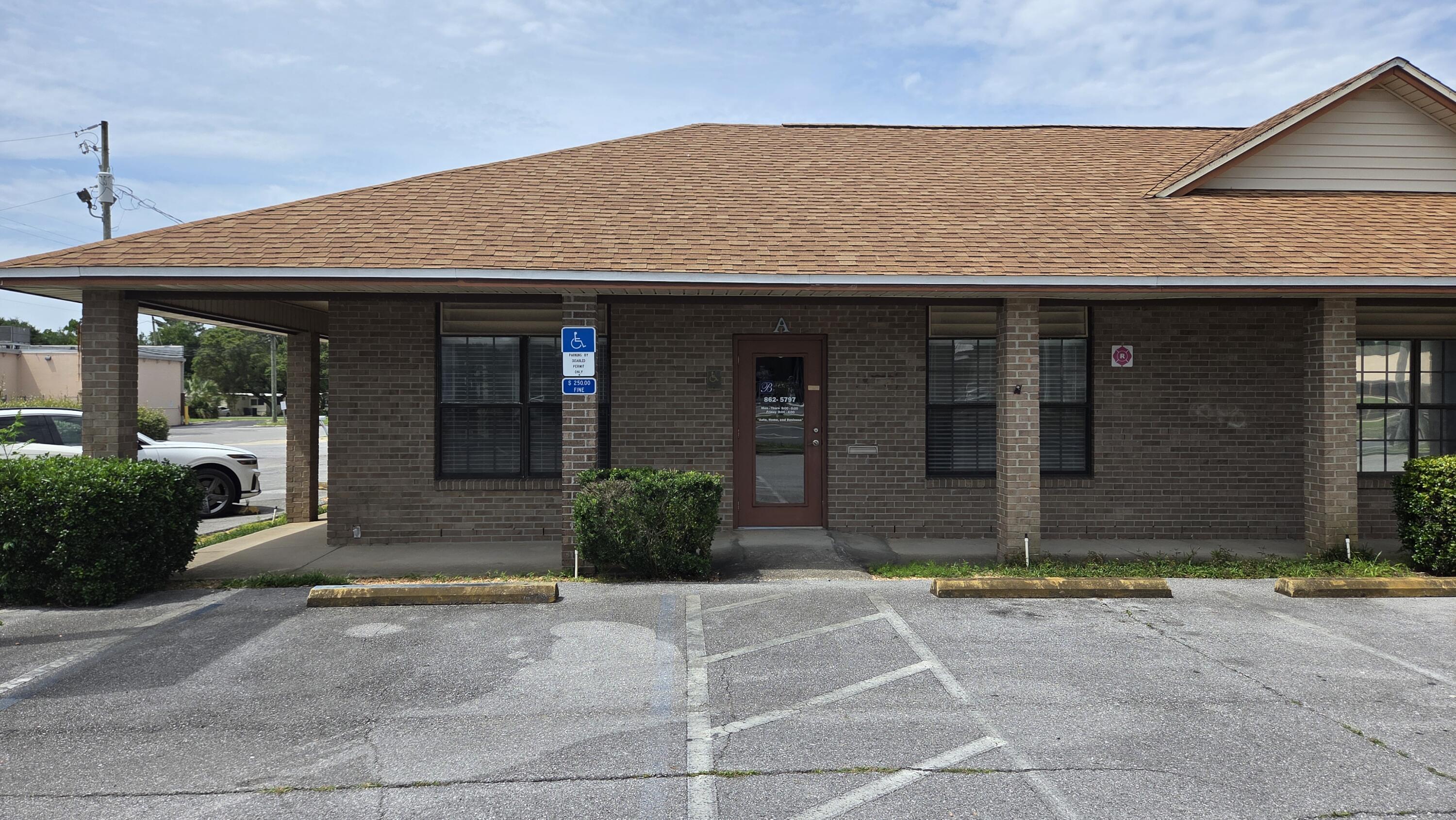 Office is presently an insurance office that will be moving out end of July.  3 private offices, large open area as you enter, storage room, break room, and two restrooms.   Front and rear entrances and pylon sign at road for tenant's sign.