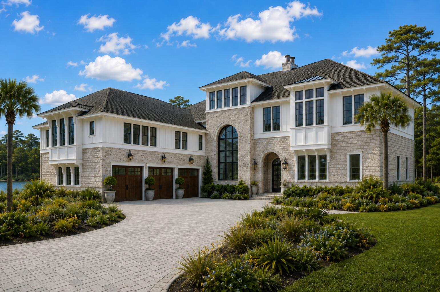 New construction in Watersound Camp Creek by Reeves & Shaw Construction, thoughtfully designed by Rhinehart Pulliam & Company. Set on Lot 132 along Morning Light Way, this expansive two-story residence blends refined architecture with generous indoor and outdoor living spaces. The main level features a spacious primary suite with walk-in closet, wet room and private sauna, along with an additional office/bedroom, full bath, powder room and laundry. The open kitchen flows into the dining and great room and is complemented by a separate scullery for added functionality. Outdoor living is highlighted by an expansive covered porch, fireplace, arbor and private pool, creating an ideal setting for entertaining and relaxing. Upstairs offers three additional bedrooms, multiple baths, a loft, retreat, second laundry area, substantial storage and a large bonus room providing flexible space for recreation or guests. A residential elevator connects both levels. Additional features shown in the plans include a substantial garage, separate golf-cart space, impact-resistant windows and doors, fiber-cement siding, brick detailing, spray-foam insulation, elevated ceiling heights and thoughtfully designed architectural finishes. A rare opportunity to own distinctive new construction in Watersound Camp Creek with convenient access to the lifestyle and amenities of the 30A corridor.