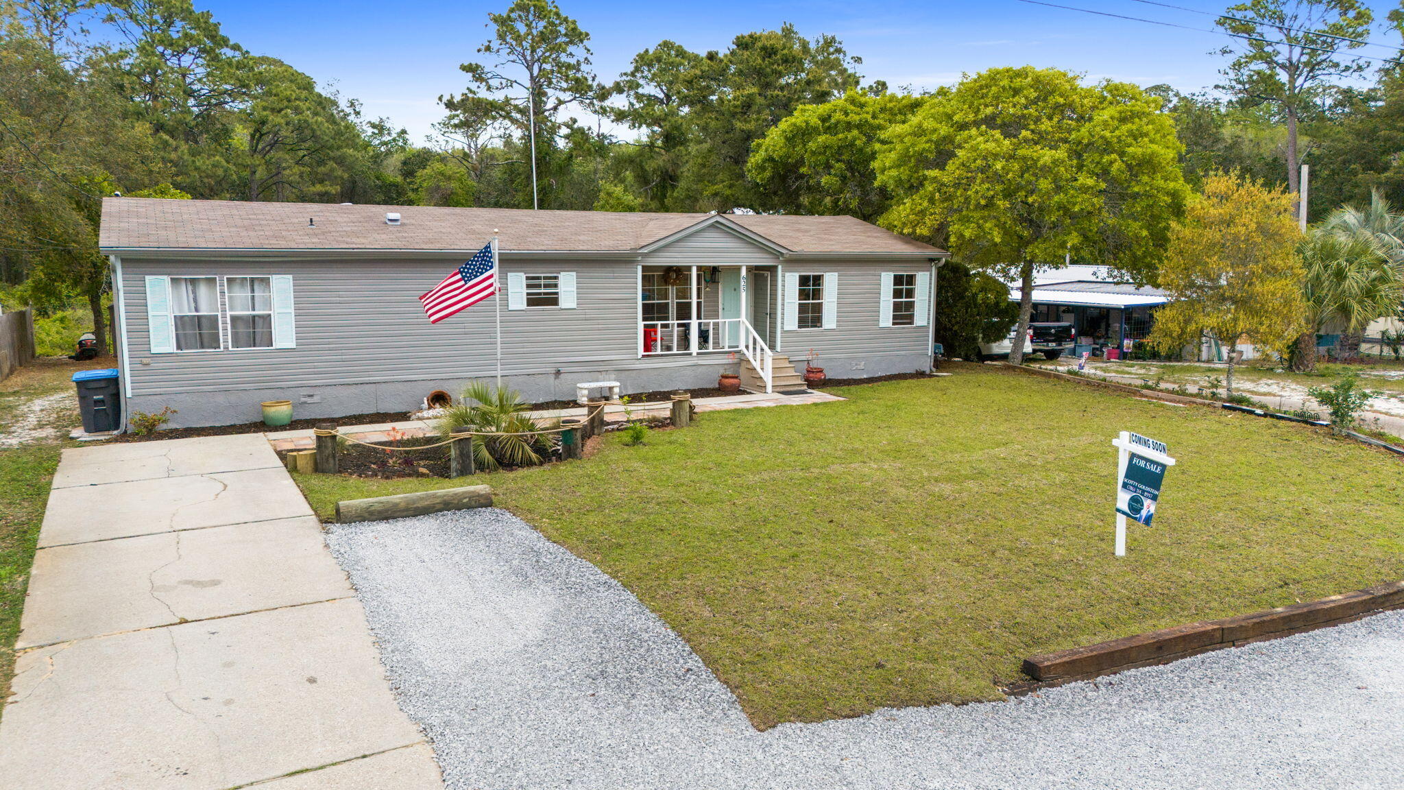 Welcome Home! This updated 3BR/2BA home is located in the West End of Panama City Beach, in the Laguna Beach area, just 6 blocks from the white sandy beaches and minutes from shopping and dining. Situated on an ideal quarter-acre lot, the property offers ample outdoor space and privacy, and is perfect for building your dream home or enjoying as-is. Recent improvements include an HVAC system, septic tank, LVP flooring and high-traffic carpet, new toilets and vanities, fresh interior paint, roof replacement, and PEX plumbing, providing added value and peace of mind for the next owner. The spacious backyard features a generous workshop and a covered deck with granite countertops--perfect for outdoor entertaining, storage, or additional prep space for grilling and cooking.