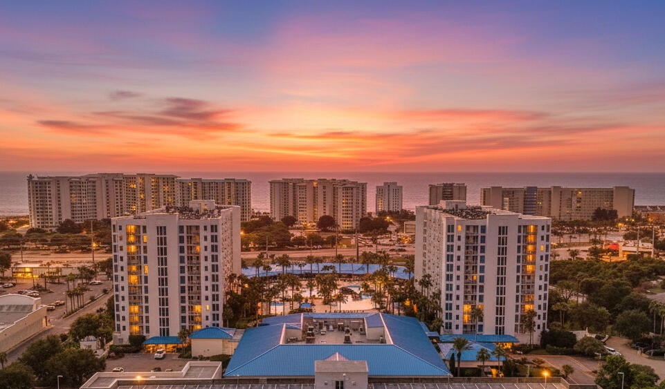 Turnkey Coastal Luxury at The Palms of Destin! Experience effortless resort living in this sought-after ground-floor residence at The Palms of Destin, beautifully updated, stylishly decorated and offered fully turnkey for rental.This inviting coastal retreat features a completely updated kitchen with new cabinetry, quartz countertops, and stainless steel appliances, along with  updated bathrooms, modern lighting, fresh paint, and beautiful décor throughout. Outside your door, immerse yourself in the tropical resort atmosphere of The Palms, featuring Destin's largest lagoon-style pool, surrounded by swaying palms and lush landscaping. Unwind at the on-site spa, enjoy the resort amenities, or enjoy the world-famous sugar-white beaches of Destin. With its beautiful décor, extensive updates, turnkey furnishings, desirable ground-floor location, resort amenities, and close proximity to the beach, this is more than a vacation home; it's a ready-to-enjoy Destin lifestyle and an attractive investment opportunity. An added value is the HOA fee includes electricity, providing an exceptional benefit for both owners and rental investors and helping simplify ownership expenses.Just bring your suitcase, this coastal retreat is ready for you.