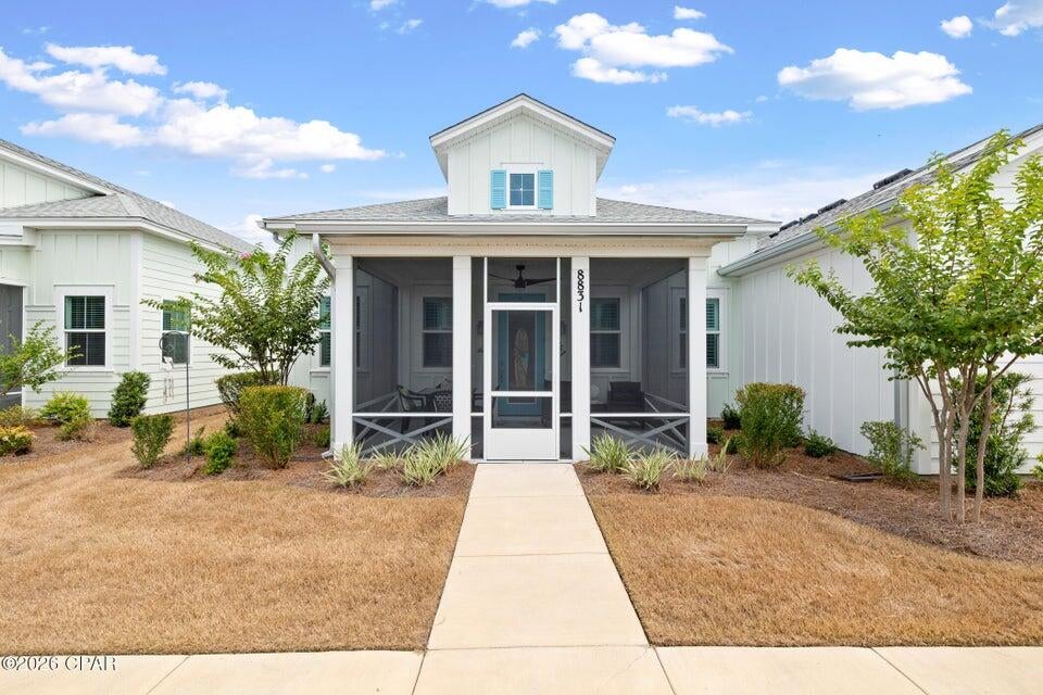 Welcome to the no-worries lifestyle at 8831 Attitude Avenue in Latitude Margaritaville Watersound. A gated 55+ resort community just north of Panama City Beach. This 2024-built Bamboo cottage offers 2 bedrooms, 2 baths, and 1,308 sq ft of single-level living, plus an attached 2-car garage with room for storage and your golf cart.

Inside, the open-concept kitchen and dining area flow into a living room under an 11-foot vaulted ceiling. The screened porch extends your living space outdoors nearly year-round. Located in Phase 6BC, this home is just a short golf cart ride from Latitude Town Square, where residents enjoy the lagoon-style Paradise Pool, Fins Up! Fitness Center with indoor lap pool and spa, Latitude Bar & Chill, the second-floor Overlook Bar, Last Mango Theater, tennis, pickleball and bocce courts, Barkaritaville Dog Park, and regular live music. The whole community is golf cart friendly.

Minutes from Northwest Florida Beaches International Airport, shopping, dining, and the Gulf. Schedule your private showing today!