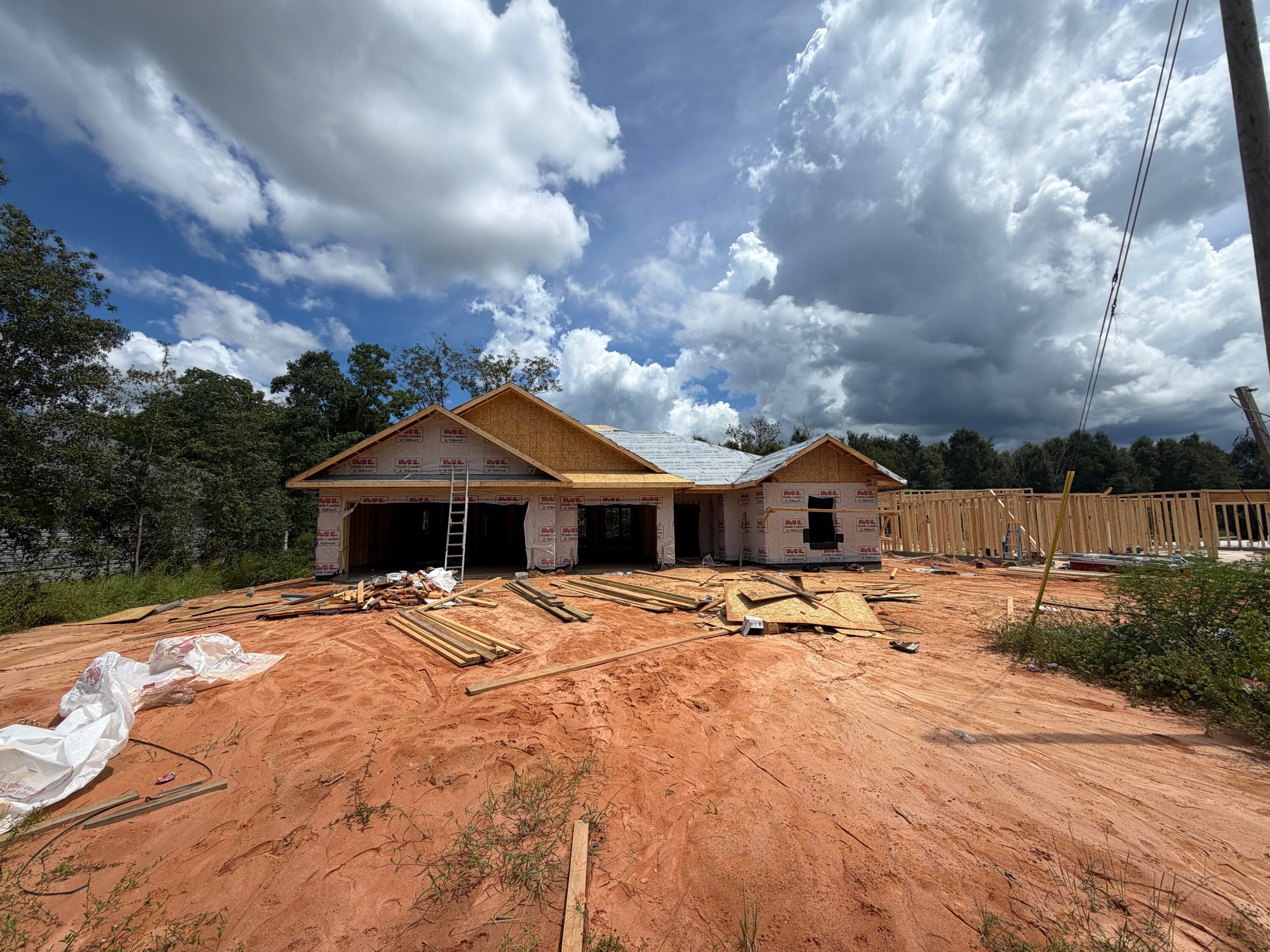 NEW CONSTRUCTION * 2 x 6 Exterior Construction, 4BR/3BA *3 CAR GARAGE * 10 Ft Ceilings & Laminate Wood Plank Flooring in Main Living Areas * Granite Countertops Kitchen & Baths * Tile Flooring in all Baths* Ceiling Fans in all Bedrooms & Family Rm * Main Suite with Trey Ceiling & Main Bath with Builder's Signature Zero Entry All Tile Walk in Shower with 2 Shower Heads, Separate Garden Tub, Double Vanities & Walk-in Closet * Kitchen Features:  Granite Countertops,  Large Island, White Shaker Style Soft Close Cabinetry, Stainless Steel Appliances & Walk in Pantry * Breakfast Cafe * Covered Front Entry and Rear Lanai with Ceiling Fan * Irrigation System for Sodded Areas * Builder Warranty Included *