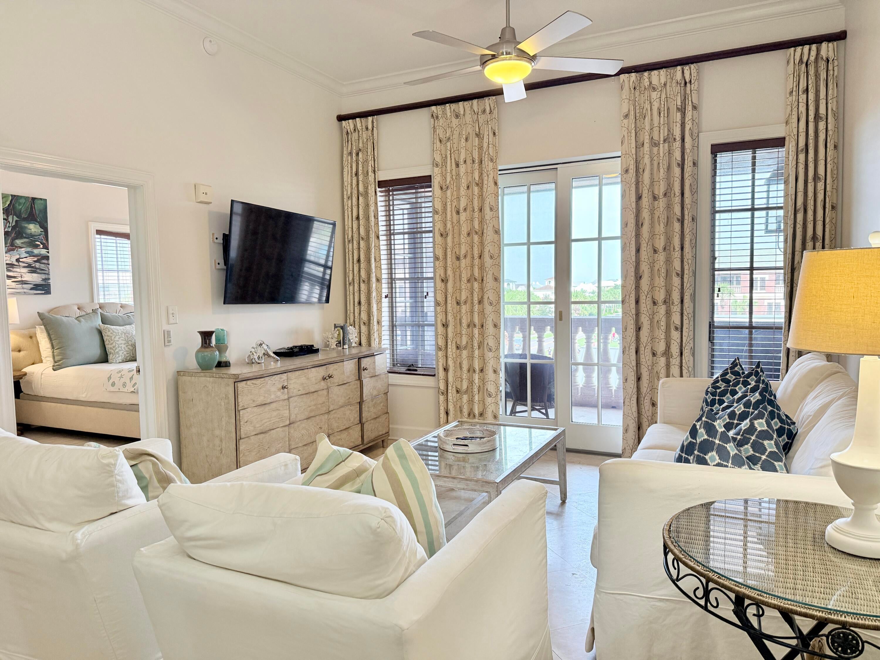 Experience the best of Scenic Highway 30A from this beautifully furnished 3-bedroom, 2-bath corner condo at The Village of South Walton, ideally located between Rosemary Beach and Alys Beach. This turnkey residence features an open-concept floor plan, abundant natural light, and a private balcony overlooking the Village.
Owners and guests enjoy a zero-entry pool, hot tub, grilling area, deeded beach access, and seasonal beach tram service to and from the beach. Boutique shopping, restaurants, coffee shops, and the beaches of Rosemary Beach, Alys Beach, and Inlet Beach are all just minutes away.
Whether you're searching for a 30A condo, Inlet Beach investment property, vacation home, or second home on Florida's Emerald Coast, Unit 305 offers a rare opportunity to own in one of the most desirable locations along 30A. Experience the best of Scenic Highway 30A from this beautifully furnished corner 3-bedroom, 2-bath condo at The Village of South Walton, ideally located between Rosemary Beach and Alys Beach. This turnkey residence features an open-concept floor plan, abundant natural light, and a private balcony overlooking the Village.
Owners and guests enjoy a lagoon-style pool, hot tub, grilling area, deeded beach access, and seasonal beach tram service. Boutique shopping, restaurants, coffee shops, and the beaches of Rosemary Beach, Alys Beach, and Inlet Beach are all just minutes away.
Whether you're searching for a 30A condo, Inlet Beach investment property, vacation home, or second home on Florida's Emerald Coast, Unit 305 offers a rare opportunity to own in one of the most desirable locations along 30A.