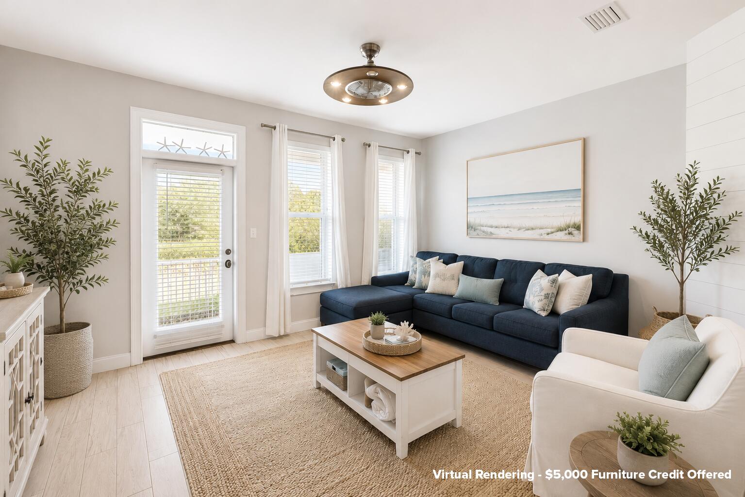 $5,000 FURNITURE CREDIT - Set along the west end of Scenic Hwy 30A, this thoughtfully updated & already fully furnished condo combines modern comfort with easy access to the Gulf. Inside, the open layout features updated flooring, paint, cabinetry, and appliances, creating a fresh, turnkey environment that feels both inviting and functional. The kitchen has been completely reimagined with new countertops, sinks, and fixtures, while the primary bath was redesigned to include a sleek glass-door shower and contemporary finishes.

Step through the back porch and onto the grassy common area, backing up to a trail system and state forestry. The spacious primary suite offers a king bed and private ensuite bath with a full walk in shower. The guest room features queen-sized bunks ideal for friends or family.