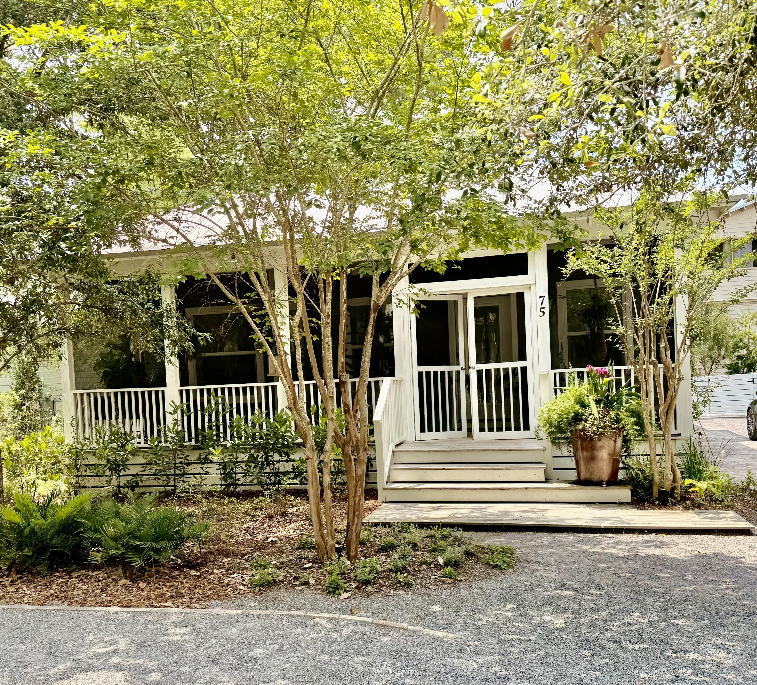 Designed by Prescott Architects this stunning Florida cottage is located in the desirable community of Grove By The Sea.

Moments to the beach!

Enter through the spacious screened porch perfect for morning coffee and evening cocktails. 
The open layout offers vaulted ceilings and beautiful hardwood floors. The kitchen is complete with stainless steel appliances including range hood, granite counters, pantry with barn door, and dining area with bay window.  Neighborhood boasts 2 pools, a tennis court, and children's play ground. Mature landscaping and proximity to the beach are 2 of the standouts of this friendly beach community!
Easy to cross 30a and enjoy the beach. Possibly a 7 minute walk from 75 Cullman Avenue.
*Close to Seaside Beach 
*Popular for both full time residents and vacation    homes