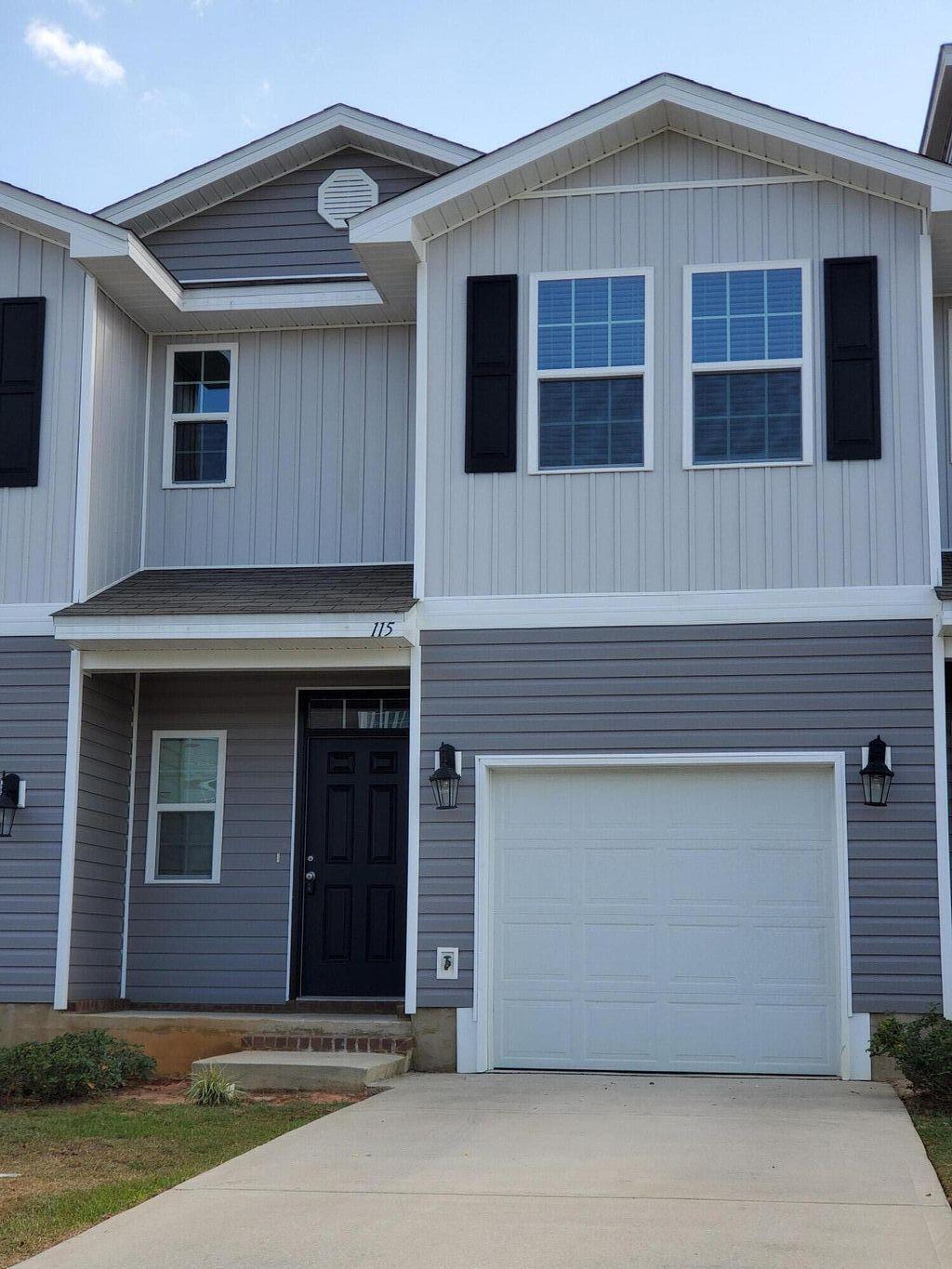 3 bedroom townhouse nestled in the heart of Crestview. Just minutes from Duke Field, Eglin AFB, hospital, schools, shopping and eateries. High ceilings, recessed lighting, wood look vinyl flooring, and stainless appliances. Back deck for entertaining, one car attached garage!  Lawn care included in HOA. Buyer to verify information deemed important such as school zones and room measurements.  Credit check and criminal background check required.