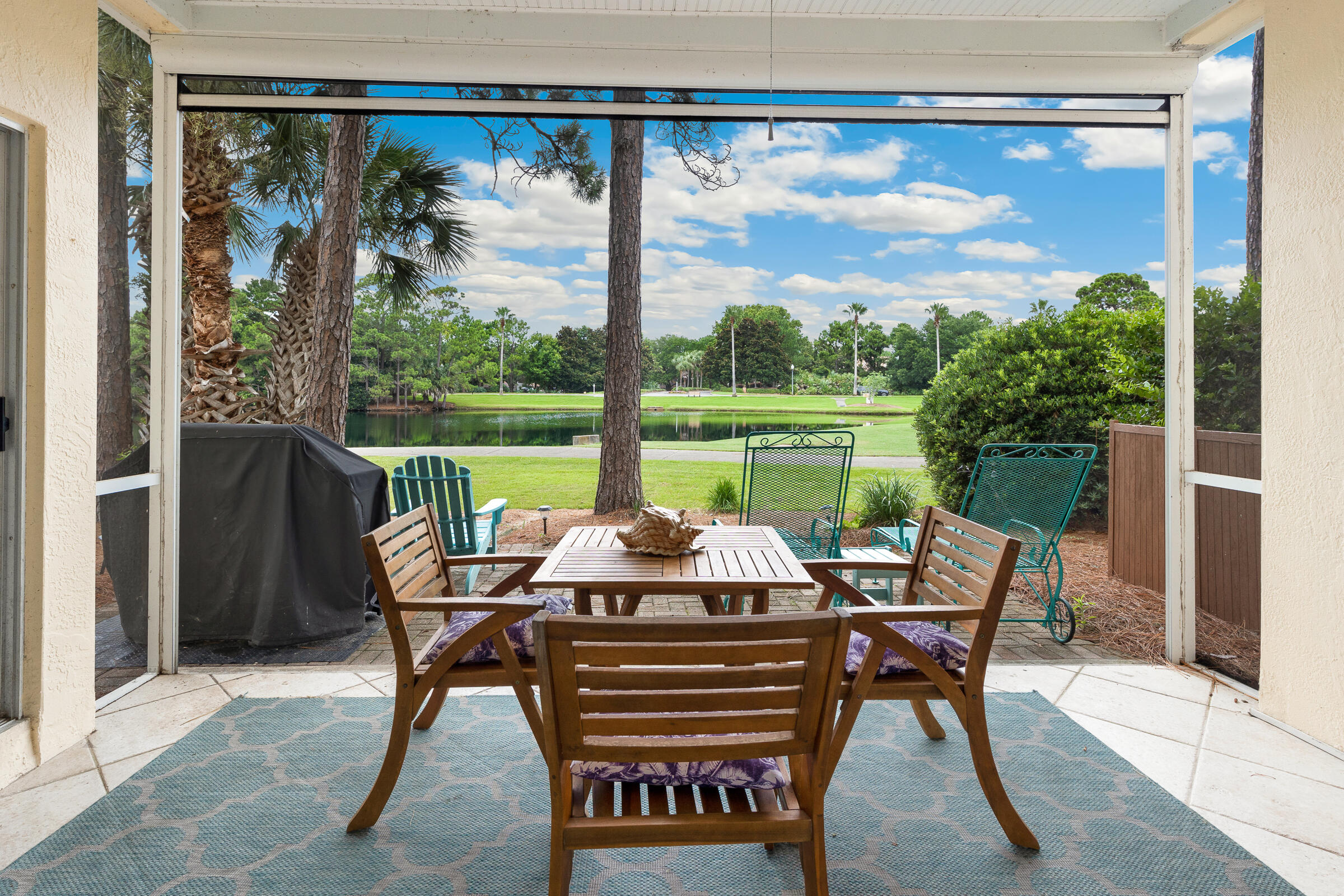 This highly sought-after condominium offers the perfect blend of comfort, convenience, and resort luxury. Located along the 15th fairway of the prestigious Baytowne Golf Course in Sandestin Golf and Beach Resort, this bright and spacious ground floor, single-story 3 bedroom condo is ideal as a full-time residence, vacation getaway, or high-income beach rental property.
Step outside onto the expansive patio, enhanced with a retractable screen for year-round indoor-outdoor living. Enjoy breathtaking views of manicured fairways and a tranquil lake right from your private space. The thoughtfully designed floor plan features a spacious primary suite with direct patio access and serene golf course views, plus two additional guest bedrooms that offer comfort and privacy for family, friends, or guests.
This furnished 3 bedroom condo in Sandestin includes a deeded golf cart parking space--an exceptional amenity that provides effortless access throughout the entire 2,400-acre resort. Sold fully furnished and beautifully updated, this turnkey home is a fantastic opportunity to own in one of the most desirable locations in Miramar Beach, Florida. Sandestin Golf and Beach Resort beckons with its unparalleled beauty: pristine Emerald Coast beaches just a short walk, bike, or golf cart ride away, four championship golf courses, 15 world-class tennis courts, pickleball courts, a full-service marina, state-of-the-art fitness center, spa, and exquisite dining options. Explore the charmingVillage of Baytowne Wharf with its shops, restaurants, live entertainment, and waterfront vibes--all within the gated community.
Discover the art of resort living inside this magnificent community, where every amenity is easily accessible by golf cart or bicycle. From lush landscapes and shimmering waters to endless recreation, this 3 bedroom golf course view condo delivers the ultimate coastal Florida lifestyle. Whether you're seeking a primary home, second home, or investment property with strong rental potential, this is more than a residence--it's a masterpiece of resort living redefined.
Welcome to Sandestin. Schedule your private showing today and make this dream property yours!
