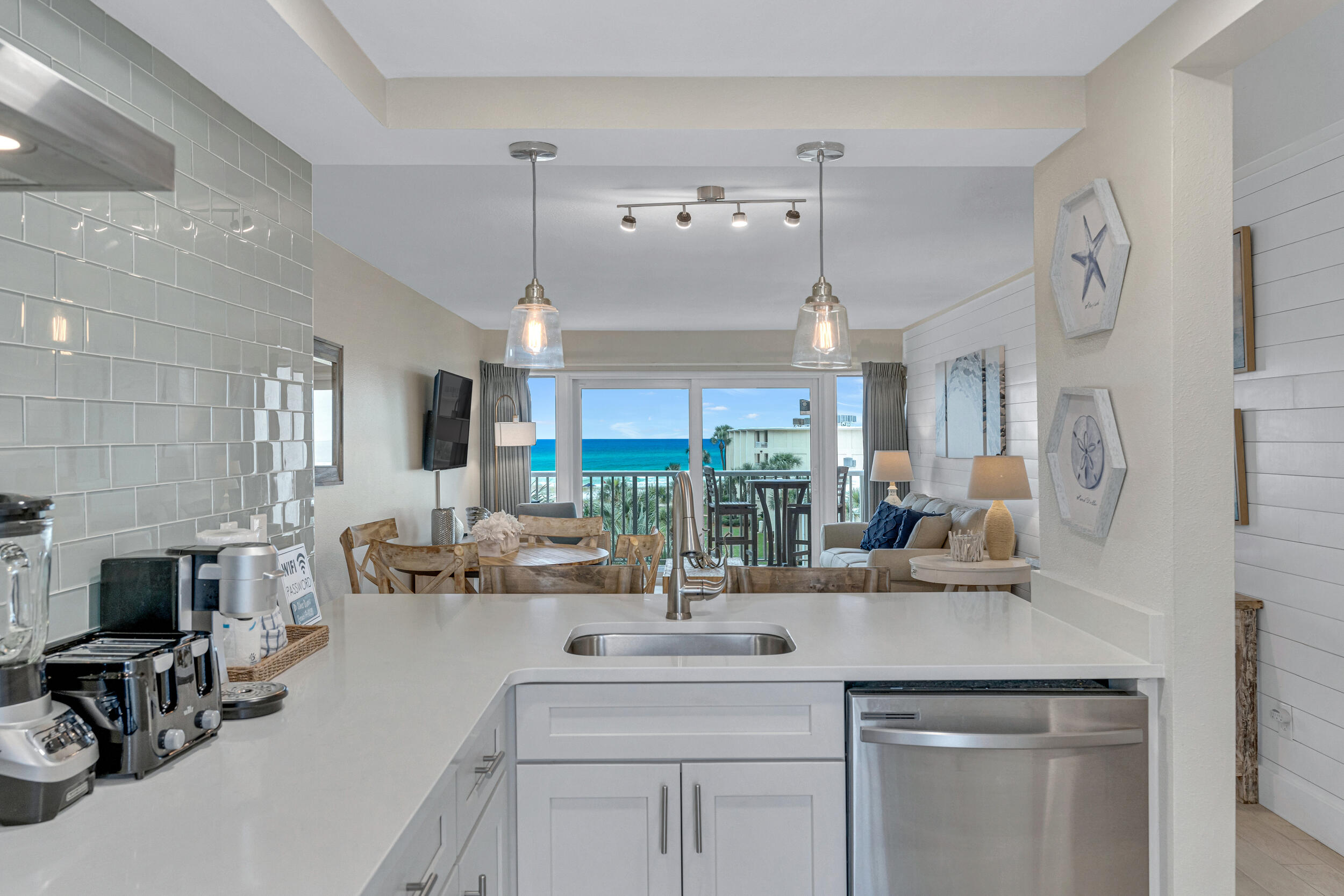 TOTALLY REMODELED GULF FRONT PENTHOUSE WITH ITS PRIVATE BEACH! 2 bed/2 ba sold fully furnished with lots of attention to details. The remodeling included EVERYTHING: kitchen, appliances, cabinets, countertops, both bathrooms, new flooring throughout, new furniture and accessories, new slider, new paint and water heater 2023. It is a must see as pictures don't do justice. This exceptional condo is located in the gated community of Silver Dunes, which is in the heart of Destin. Silver Dunes is an eight-acre popular low-rise resort with amenities including a gulf front pool, fitness center, arcade room, shuffleboard court, pickle ball, lighted tennis courts and BBQ grills.