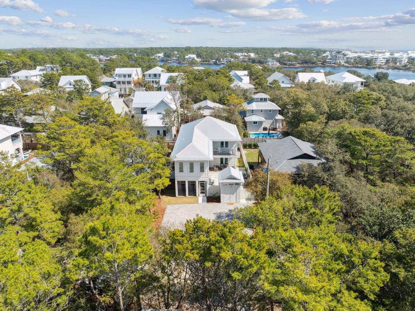 Located south of 30A in the heart of Seagrove Beach, this thoughtfully designed coastal retreat places you just a short stroll from Eastern Lake, multiple public beach accesses, and the restaurants, shops, and scenic bike paths that define the 30A lifestyle. Whether enjoying a short walk to the beach, kayaking on the rare coastal dune lake, or biking along the Timpoochee Trail, this location offers the perfect balance of privacy and convenience. Completed in 2023 and spanning 2,958 square feet, the home offers 5 bedrooms, 5.5 bathrooms, and a custom bunk room, thoughtfully designed to accommodate both comfortable everyday living and memorable gatherings with family and guests.

Inside, the open-concept great room is filled with natural light and enhanced by wood ceilings throughout the main living areas, creating a warm coastal feel. The living and dining areas flow effortlessly into the kitchen and out to the backyard, where sliding doors open to a heated private pool and an inviting outdoor living space enclosed by a privacy fence, perfect for relaxing after a day at the beach.

Each bedroom is designed as a private retreat with its own ensuite bath, custom tile work, and generous closet space, offering comfort and privacy for guests. The custom bunk room adds a fun and functional space ideal for additional sleeping accommodations.

Upstairs, a secondary living lounge with wet bar opens to a covered outdoor porch, creating another comfortable space to gather, unwind, or enjoy the coastal breeze. Outside, the poolside cabana provides added convenience for outdoor living and entertaining.

Combining an exceptional location, thoughtful design, and easy access to the best of Seagrove Beach, this home offers an ideal opportunity for a primary residence, second home, or investment property in one of 30A's most sought-after areas.  Contact us today for a private showing.

All information is deemed reliable and provided for informational purposes; buyers are encouraged to independently verify all details.