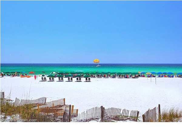 The $28 million property improvement project is almost complete. Be ahead of the curve and buy at Sundestin. Every property on the beach will have to make these same improvements or they will not be able to get insurance. New owner will be in a 'just like brand new' property. All new windows & doors, waterproofing and paint, balconies & walkways, boardwalk plus more. Directly on the beach. All assessments have been paid in full. Brand new living room & bedroom furniture. Brand new range and washer & dryer. Kitchen and baths have been remodeled, 1 of only a few units that have a washer & dryer in the unit. A/C replaced in 2021. No carpet, all tile & LVP. Low HOA fees cover all utilities including electricity. Guest loyalty to Sundestin is tremendous because of the amenities which include 2 outdoor pools and hot tub. 1 pool will be re-enclosed this fall. Indoor sauna and steam room, 24/7 front desk, onsite restaurant and tiki bar, conference center, meeting rooms. Owner pets are allowed.