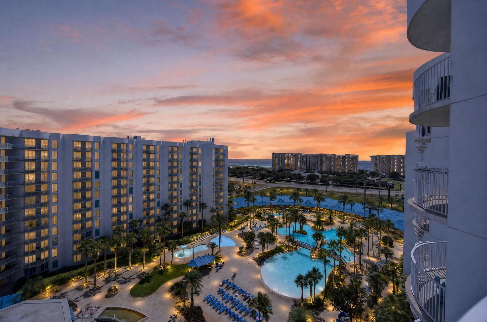 SELLER OFFERING 1 FULL QUARTER OF PRE-PAID COA DUES AT CLOSING! Exceptional 11th-floor, fully furnished 2BR/2BA retreat featuring custom built-in bunk beds--maximizing sleeping capacity and cash-flow potential for short-term or long-term rentals! Beautifully decorated in a serene coastal palette, this turnkey residence boasts primary bedroom balcony access with stunning views of Choctawhatchee Bay to the left and the Emerald Coastline to the right! Enjoy unbeatable resort amenities: 11,000 sq. ft. lagoon pool, splash pad, fitness center, tennis/pickleball courts, playground, and seasonal beach shuttle. On-site restaurants, coffee shop, and COA dues cover ALL utilities (electricity, water, sewer, cable, internet). Ideal for investors, second-home buyers, or long-term rental income!