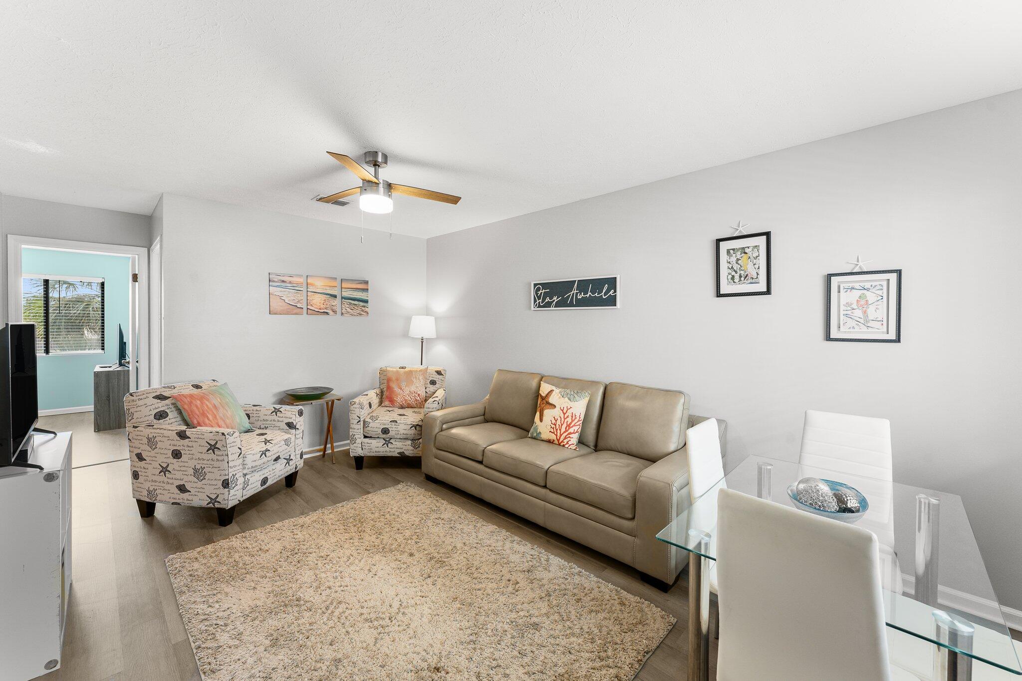 Take advantage of this investment opportunity! Just steps from the Gulf on the west end of Panama City Beach, this cozy 2/1 condo is the perfect starter investment condo or use it to just get away from it all.  on the second floor, and with views of the Gulf from the kitchen window and the living room window, this great little condo is just what you are looking for.  Renovated less than 2 years ago, this is the spot for you!   Only 1.5 miles from Pier Park, and accessible to all the beaches, golf courses, great food, boutique shopping, fishing and sunshine that Panama City Beach has to offer.