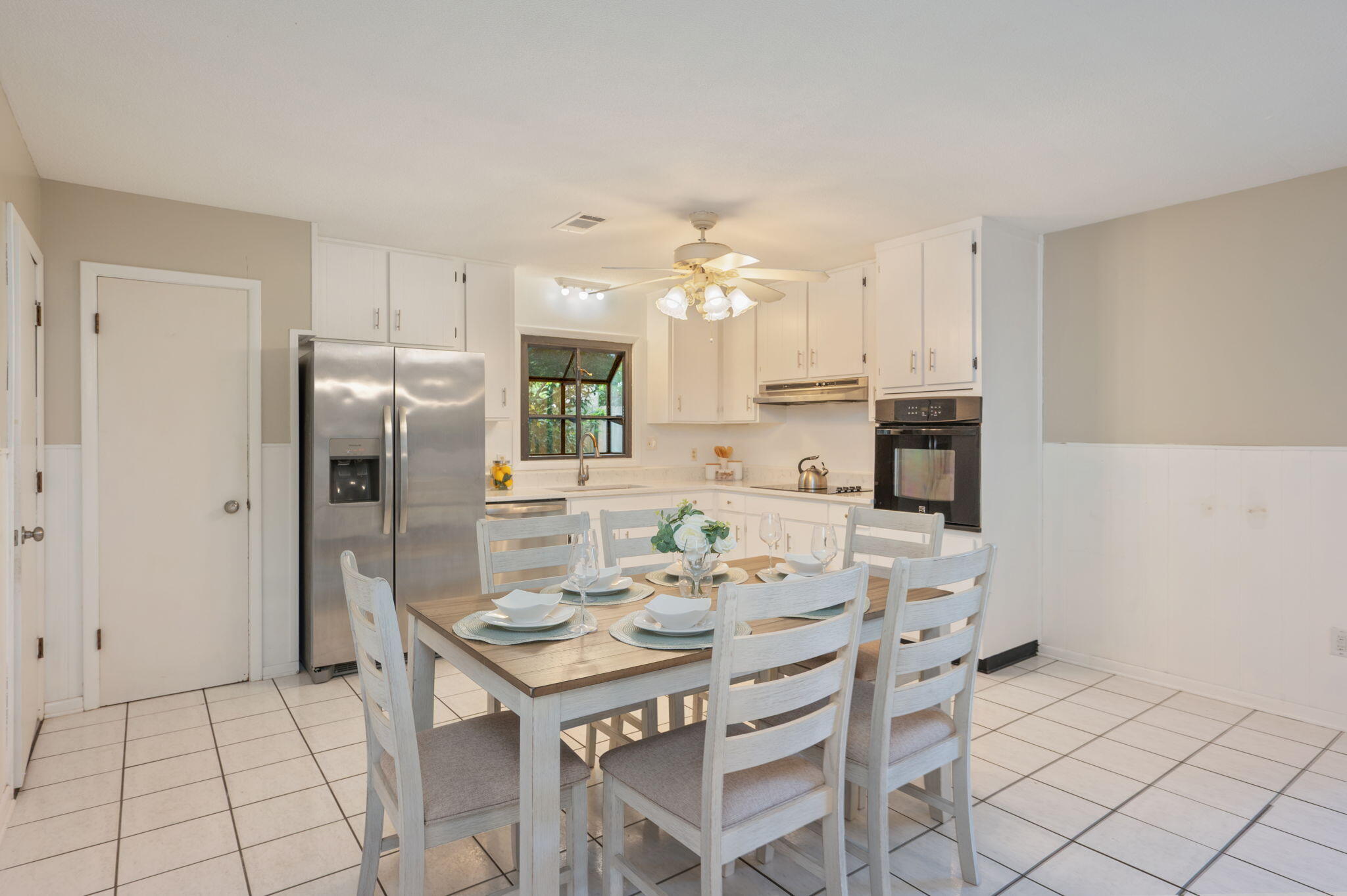 In the heart of Niceville, this home stands with an incredibly open, livable floor plan. Large foyer or formal office, and the family room flows straight into the kitchen, creating a bright, connected space that just works for everyday life and entertaining. Add in a HUGE bonus room, and you've got flexibility to fit any lifestyle. The kitchen delivers with quartz countertops and vintage charm, right where you want it--at the center of it all. Dual pantry spaces, indoor laundry, indoor storage space and closets galore. Tile and Parquet wood flooring runs throughout, keeping the home stylish and completely carpet-free. Outside, the backyard is ready to enjoy with privacy fencing, plenty of shade, and three fruit trees--plus a concrete pad for your gear or hobbies.
Copper wiring for easy insurance
Seller will replace roof with acceptable offer
Tank-less water heater installed 2017
HVAC installed 2016 All of this just minutes from Eglin AFB and other bases, parks, the library, boat ramp, Niceville High School, and water access. Extras like a tankless water heater and keyless entry make it even better. Roof: 
HVAC:
Water heater: Tankless