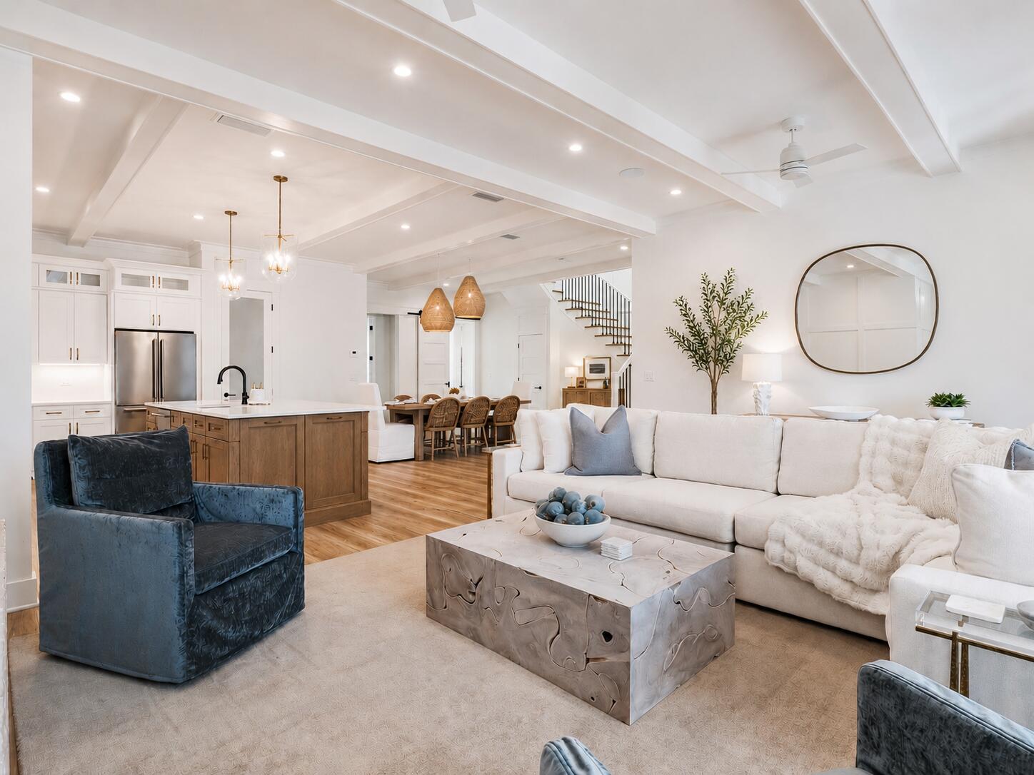 This incredible NEW CONSTRUCTION coastal home is located south of 30A in the highly sought-after Eastern Lake neighborhood. This home is just a short walk away from the public beach access. Boasting just under 4000 sq ft, this home encompasses 5 bedrooms, 1 bunk room, 5 full baths, 2 half baths, loft/game room, 1-car garage, and a private pool making it perfectly suited as a primary residence, second home, or investment property with NO HOA! Notable features of the home include high end LVP floors throughout the common areas & bedrooms, beautiful custom backsplash in the kitchen & bathrooms, trim accent walls, and gorgeous custom lighting throughout. This home offers the added benefits of steel framing, including higher wind, termite, and fire resistance resulting in significantly reduced insurance premiums. 

The first level offers an accommodating open floor plan & features a lovely great room with recessed lighting, paneled walls and direct access to the large covered porch. The kitchen is beautiful with Quartz countertops, custom tile backsplash, large island/breakfast bar with pendant lighting, and stainless steel appliances. The kitchen comes with a 6-burner gas range & beautiful vented hood. The spacious master bedroom is on the first level & features a walk-in closet & luxurious en-suite master bath. The master bath offers a double vanity with Quartz countertops, garden tub with tile wall & gorgeous chandelier, and a walk-in tile shower with frameless glass door. Also, on the first level is a sunroom off of the living area leading out to the outdoor deck and pool area. This area has a powder bath, custom shelving and hooks for towels and laundry making it super convenient being adjacent to the pool area. An Ice maker and an under counter beverage center are in this sunroom as well making it super easy to access drinks while enjoying your outdoor sanctuary! The pool area also comes with a beautiful outdoor kitchen/grilling area with granite countertops perfect for enjoying a pool day with family and friends!

The additional 4 bedrooms are all generous in size and located on the second level, giving the master bedroom extra privacy. Two of the bedrooms feature en-suite bathrooms and direct access to a large covered porch. One of these could be considered a second master suite as it features two walk-in closets and a double vanity in the en-suite bathroom. Two of the bedrooms share a Jack and Jill bathroom with one of these bedrooms offering a walk-in closet. The fifth bedroom is a bunk room with built-in bunk beds great for the kids!

The third level offers an enormous bonus room with a wet bar, beverage center and a half bath making it the perfect entertainment space! In addition to this great third level bonus space, the two large porches, pool deck, and fenced-in back yard are also perfect for entertaining. **Photos are of a previous home this builder built down the road. Photos are of the same floor plan, but the finishes will be slightly different.**

Situated next to Eastern Lake, a rare coastal dune lake, and the Gulf of Mexico, this home enjoys quick and easy access to all that the coastal lifestyle has to offer such as kayaking, canoeing, paddle boarding, swimming, fishing, and boating (only small motorboats are allowed on the coastal dune lake). There is a public boat ramp at the county park on Lakewood Drive and a public beach access at the outfall on South Gulf Drive & Eastern Lake Road. With a short stroll over to the public beach access, you will have your toes in the sugar-white sand along the emerald green and crystal blue waters of the Gulf of Mexico within just minutes! Old Florida Fish House is also a short stroll away on the north side of 30A and offers delicious lakeside dining and live music. While Seagrove definitely has a small town charm, it also has a luxurious side to it with Greenway Station a short walk away offering premier dining, boutique shopping, art galleries, art festivals, outdoor concerts, bike paths, and neighbors the upscale communities of Seaside & Watersound. Don't miss the opportunity to make this phenomenal home a great rental investment, vacation retreat, or a full-time residence!