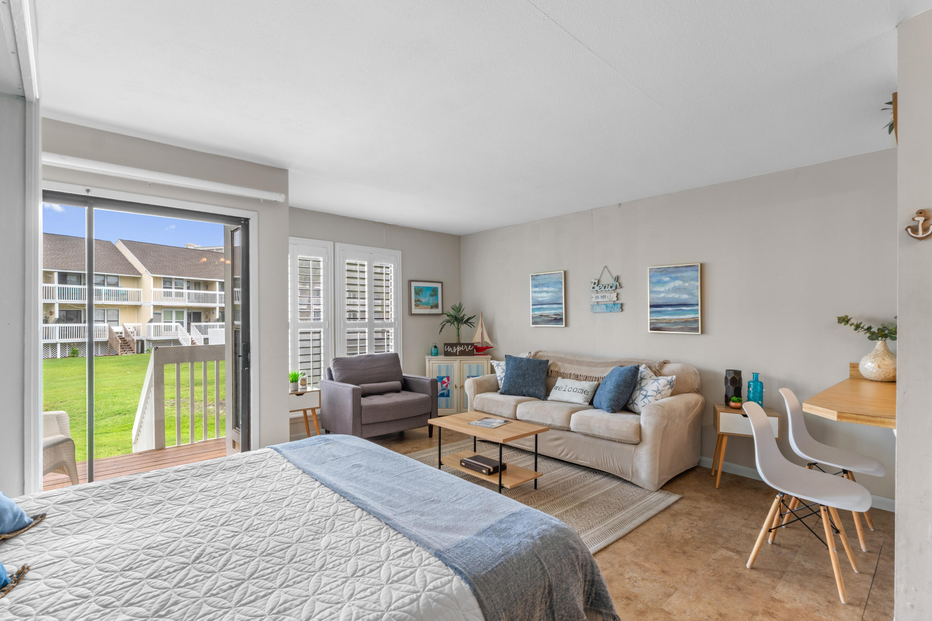 What a deal!! Welcome to Studio #8143, a newly updated beach getaway filled with coastal charm. This delightful first-floor end-unit condo offers a cozy yet stylish retreat with a full-size kitchen, breakfast bar, open floor plan, queen bed, and sleeper sofa for added flexibility.

Enjoy a relaxing back porch balcony view, plus the convenience of being just steps away from the pool, laundry area, and Sandpiper Cove's deeded beachfront access. Sold fully furnished and ready to enjoy, this condo is ideal as a vacation retreat, rental investment, or personal beach escape.

Be sure to take advantage of all the wonderful Sandpiper Cove amenities, including beach access, pools, golf, tennis, pickleball, marina, canal views, on-site dining, and the laid-back coastal lifestyle that makes this community so special.