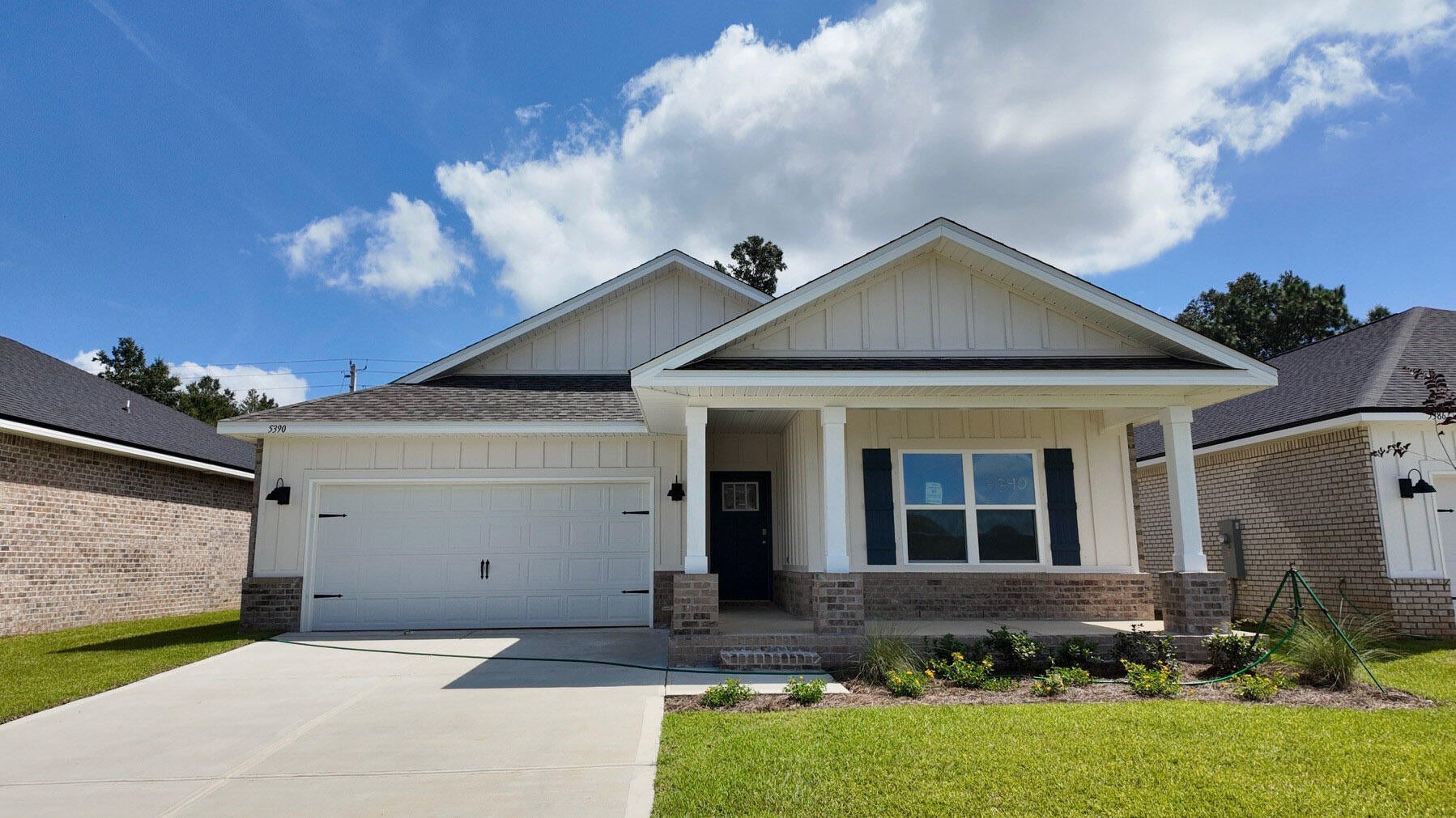 Blackwater Reserve NEW community featuring a beautiful community pool, Lazy River and Pickle Ball. The Creekside model is a spacious and desirable open concept floorplan, built-in lighting & fabulous layout for relaxed living, 5 bedrooms, 3 bathrooms, 2-car garage, & the 'Smart Home Connect 'System with a variety of convenient Smart Home devices you will love. Spacious Great Room & dining area is open to the kitchen & lots of windows for natural lighting. Well-designed open kitchen includes stainless steel appliances, a smooth-top range, built-in microwave, gorgeous quartz countertops, quiet dishwasher, corner pantry, island bar, eye-catching wood-look flooring, and plush carpet in the bedrooms. Hurricane door & window protection is included. Stylish curb appeal. ALL LISTING pictures, colors, features, and size may vary. Square footages are approximate.