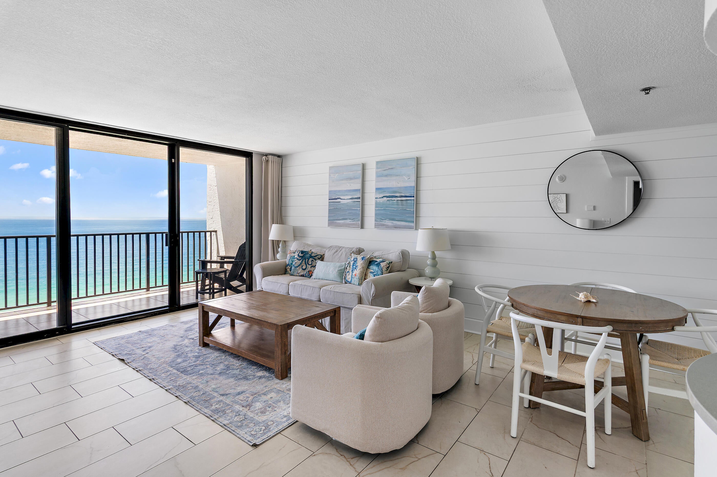 Located in the heart of Seagrove Beach, this renovated two bedroom condo offers sweeping views of the gulf and a coveted side porch rarely offered in the building. This beautiful condo is priced $26K below the most recent sale of a side-porch unit, just two weeks ago.  So you can buy in with immediate equity and enjoy this turn key condo.  It's ready for your personal enjoyment or as an investment as a short term rental. One of only two units on the 18th floor, this condo offers a rare opportunity for privacy and expansive Gulf views.  One Seagrove Place continues to offer some of the highest rental returns relative to pricepoint on the entire 30A corridor.

With renewed vision, One Seagrove Place has undergone extensive work to offer owners and guests an elevated beachfront experience. Updates include a large Gulf front fitness center, a Gulf front pool, high speed elevators, a new lobby and conference room as well as a newly paved parking lot. Coming soon - outdoor firepit, a new pool and expansive Gulf-front deck areas.

As an added bonus, One Seagrove Place has a full-time on-site maintenance crew to ensure the entire facility is in tip-top condition. Walkable to many great restaurants, this is fantastic location for anyone wanting to own a Gulf-front condo on 30A.