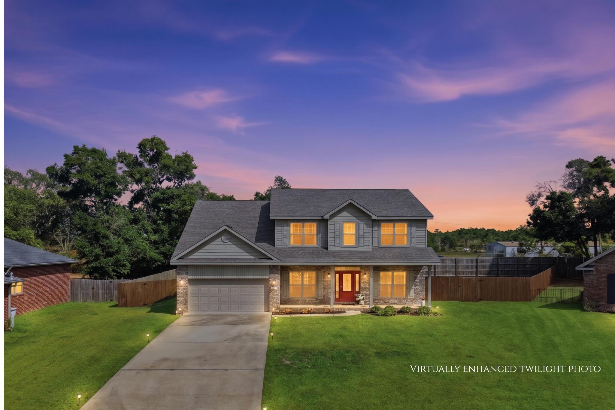 Tucked away on a quiet cul-de-sac in Navarre, Florida, this stunning 2018 Whitworth built home with bullnose corners is ready for new ownership.  This beautifully maintained 5 bedroom, 3 full bathroom home offers the space, comfort, and versatility that you are looking for. 

Exceptional curb appeal welcomes you home with a lush lawn, fresh mulch, and attractive landscaping. Step inside to discover 9 foot ceilings, abundant natural light, and a thoughtfully designed floor plan. Just off the entryway, a flex room which provides endless possibilities such as a home office, playroom, or sitting area. Enjoy meals with family and friends in your formal dining room which overlooks your beautifully maintained front yard.

Designed both for everyday living and entertainment, the open concept kitchen serves as the centerpiece of the home. It features a breakfast area, a huge island with decorative stone accent, stainless steel appliances, recess lighting, granite countertops, attractive backsplash, oversized walk-in pantry, access to additional under stairs storage, tons of cabinets space, and ample workspace. This amazing kitchen overlooks the expansive living room, complete with large windows to allow for exceptional natural lighting and creates a seamless gathering space for family and friends. 

From there, step outside to the large covered back patio, perfect for relaxing evenings, weekend cookouts and gatherings. A first-floor bedroom and full bathroom offer ideal accommodation for guests, extended family, or a private home office setup.  On the second level of the home, you will find four additional bedrooms including a spacious owner's retreat, and a conveniently located laundry room.  The owner's suite features an elegant tray ceiling, large tile bathroom floors, dual vanities, a garden tub, separate shower, and TWO walk-in closets, one of which is a custom designed closet that provides exceptional storage opportunities, presentation, and organization.

Other features of this home include, but are not limited to, a covered front porch perfect for evening relaxation, an extended driveway, an additional road behind the home which allows for access to the backyard, a beautiful wooden staircase leading to the second level of the home, and large baseboards.

Located just minutes from the Emerald Coast's sugar white beaches, community boat launches, local favorite restaurants, and popular shopping destinations, this home perfectly combines coastal convenience with everyday comfort. Situated on a generously sized lot, it offers the style, functionality, and space to make it your own.  This home could be your dream come true!

Let's not forget that location matters, as this home offers easy access to the interstate and major local highways.  You'll enjoy both a peaceful neighborhood setting and quick access to surrounding areas.

Don't miss your opportunity to call this exceptional property yours.  Welcome Home!
 
Buyer(s) is responsible for verifying ALL data and information, including lot size and room measurements, as it is deemed to be reliable but not guaranteed.