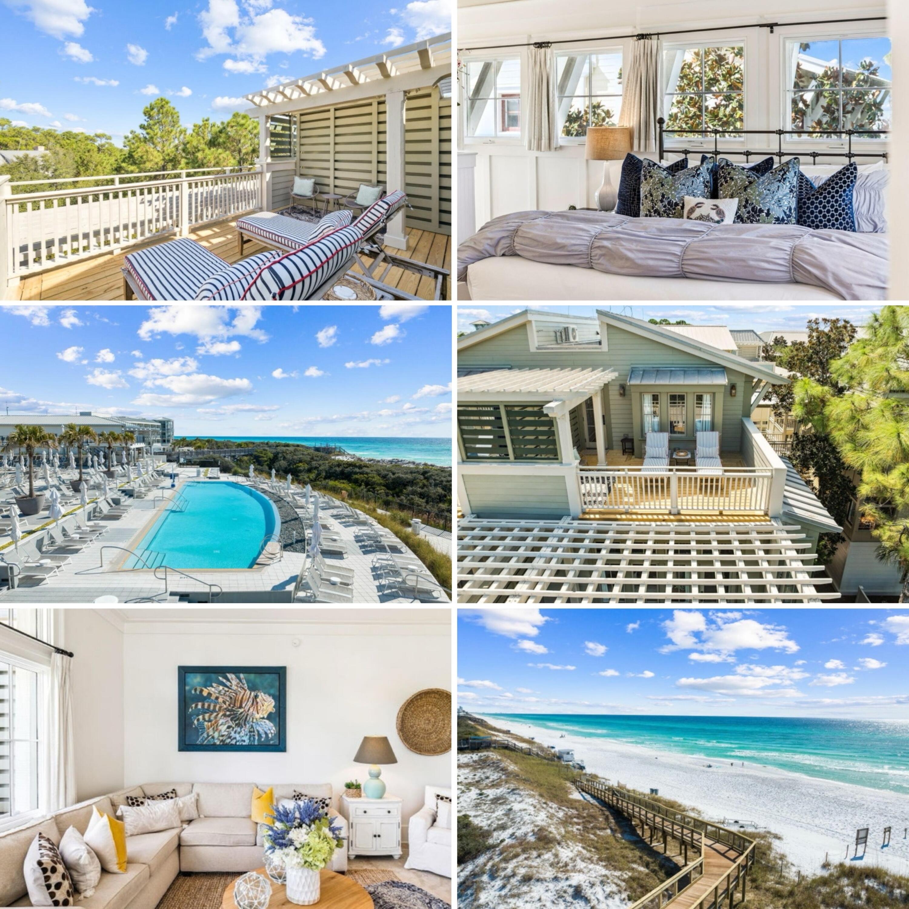 The only beachside one-bedroom, two-bath residence in Watercolor's sought-after Beach District. A rare find in the heart of 30A, this multi-level condominium spans the top two floors and offers exceptional privacy, two balconies, and sweeping treetop views, all just steps from the Beach Club, Gulf-front pools, dining, and boutique shops.
The first level opens to a bright, expansive living and dining space wrapped in floor-to-ceiling windows. Natural light floods the interiors, creating a welcoming environment that blends seamlessly with the outdoors. The living area provides flexible accommodations, easily transforming into additional sleeping space for guests, while the adjoining balcony invites morning coffee or evening relaxation in the coastal air. The dining space comfortably... ...seats six, anchored by a kitchen thoughtfully outfitted with Bosch, Café, and GE appliances, blending quality, efficiency, and design for effortless entertaining.
Ascending to the second floor, the primary suite becomes a retreat unto itself. Perched above the treetops, this private sanctuary features its own balcony with sweeping sunset views. the perfect vantage point to close the day with a cocktail in hand. With its elevated position and sense of seclusion, the suite captures the essence of refined coastal living.
Beyond the residence, owners enjoy access to Watercolor's exceptional amenities, including six resort-style pools, a private beach club with Gulf-front dining, tennis and pickleball courts, a state-of-the-art fitness center, and a vibrant town center filled with shops and restaurants. Parking is no problem, as 2 owner's parking permits for any-time parking in the convenient Green B lot are included with purchase! Scenic biking and walking trails wind throughout the community, connecting residents to Western Lake, lush green spaces, and the natural beauty that defines Watercolor.
Blending a prime location with privacy, design, and world-class amenities, this residence offers a rare opportunity to experience the best of coastal living along 30A.