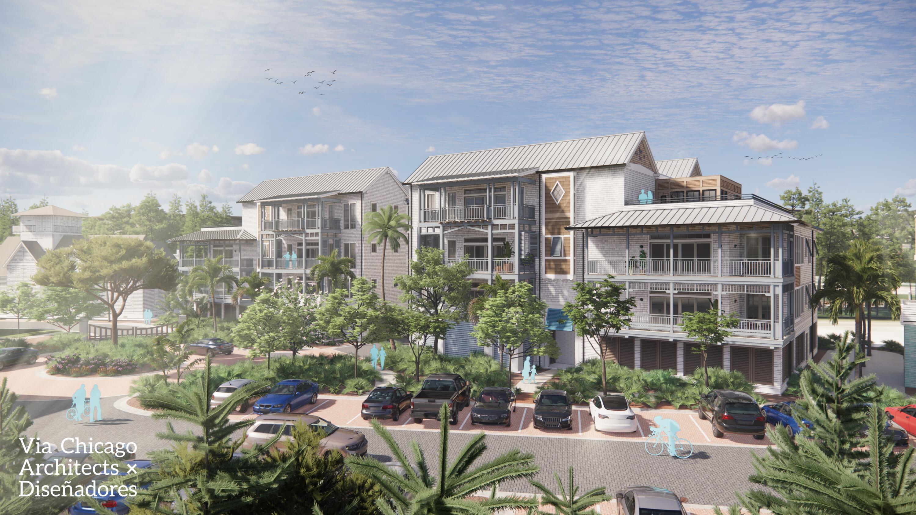 Designed by the acclaimed team at Via Chicago Architects x Diseñadores, the newly unveiled Grace Point Residences reinterpret coastal vernacular in a way that embraces the stunning surrounding landscape while inspiring a new vision of luxury living along 30A. The low-density complex resides in the final phase of the established private community of Grace Point.

Through thoughtful site planning, the three distinct buildings that make up the Grace Point Residences are seamlessly interconnected by meandering brick paved walkways and unique courtyards bordered by lush vegetation. The ground level of the Northern most building is slated to create a vibrant mixed-use sector anchored with conveniences like a local coffee shop, a fine dining venue, and ample green space.