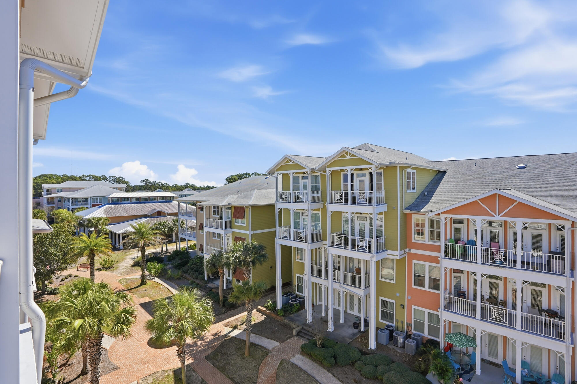 Welcome to Island Reserve and this unique two-story, 1-bedroom, 1-bathroom condo that feels more like a sophisticated townhome than a traditional apartment. This residence offers an open floorplan and kitchen with granite counters, SS appliance and warm wood cabinetry.  The dual-level layout provides exceptional privacy, highlighted by private balconies on both floors--perfect for enjoying sunrises and the coastal breeze. Residents of this premier gated community enjoy unparalleled resort-style amenities, including a massive one-acre pool with waterfalls, an outdoor hot tub, and a clubhouse boasting a 100-inch theater, fitness center, and indoor basketball and pickleball courts. Complete with the convenience of covered garage parking, a newer energy-efficient HVAC, and a pet-friendly atmosphere, this home offers a low-maintenance, upscale lifestyle just minutes from the white-sand beaches, shopping, and dining of Panama City Beach.