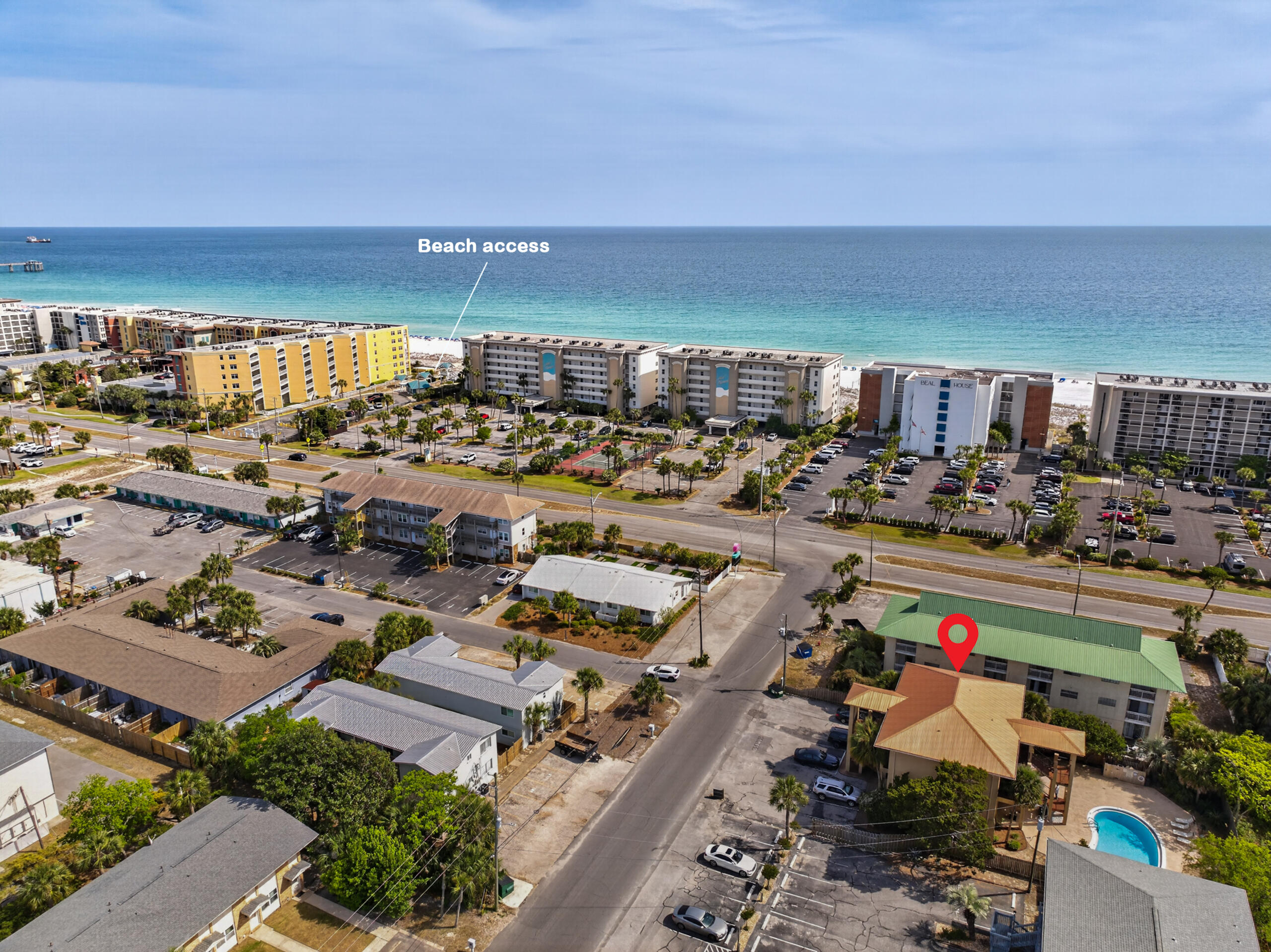 Coastal Vibes. Strong Returns. Endless Beach Days.Welcome to quiet coastal living in this beautifully positioned third-floor residence within an exclusive 6-unit building, offering privacy and tranquility just steps from the beach and turquoise waters. Sold turn-key and fully furnished, NEW washer and dryer, this condo offers excellent SHORT-TERM RENTAL REVENUE. This investment opportunity features 2 bedrooms and 1.5 baths on Okaloosa Island, with stainless-steel appliances complemented by sleek granite countertops and a high-top breakfast bar overlooking the modern living areas, perfect for entertaining or relaxed everyday living. New LVP flooring in the bedrooms with new modern lighting and mirrors in bathrooms. Neutral colors and crown molding. Enjoy the open covered balcony with serene views of the pool and sunsets. Amenities include a fenced area, poolside relaxation, and grilling space. A short walk to the beach, local favorite dining spots, and island shopping just moments away. Whether you're seeking a personal beach retreat, full-time residence, or exceptional investment property, this unit delivers the ultimate beach lifestyle!