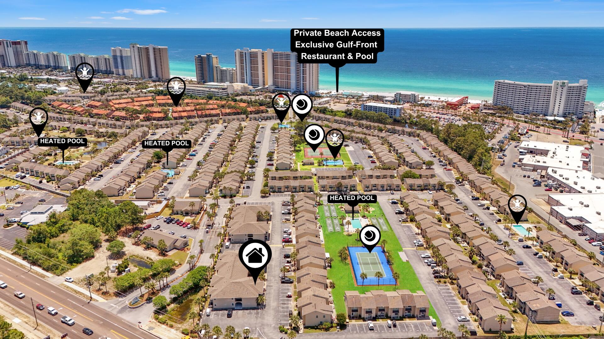 Looking for a condo in Panama City Beach that actually makes sense?
Updated, ground-floor studio, strong cash flow, and just steps from the sand.
This beautifully updated, fully furnished studio checks all the boxes. Located in a gated resort-style community, you'll enjoy parking right next to the unit, a short 6-minute walk to the beach, and strong short-term rental potential with a projected GRI of $27,000-$30,000.
Inside, you'll find quality upgrades throughout, including solid wood cabinets, new countertops, a tiled walk-in shower, LVP flooring, stainless steel appliances, accent shiplap, new furniture, accessories, and more. Plus, this condo is located right next to one of the community pools and tennis courts, putting convenience at your doorstep. The major expenses have already been taken care of with a 2018 roof, hurricane-rated windows and doors, 2021 HVAC, and 2023 water heater, giving you peace of mind for years to come.
The unit is truly turnkey with the possibility of future bookings transferring, making it ready to enjoy or start generating income right away.
The COA is below average for Panama City Beach while offering exceptional value. It includes building insurance, water and sewer, exterior maintenance and painting, lawn care, trash, pest control, termite bond, gated security, and access to incredible resort-style amenities, including 11 pools (5 heated), a private Gulf-front pool and restaurant, tennis and pickleball courts, mini golf, shuffleboard, fitness center, playground, and beautifully maintained grounds.

Whether you're looking for an affordable beach getaway or one of the best ROI opportunities in Panama City Beach, this one is definitely worth a look. Schedule your showing today!