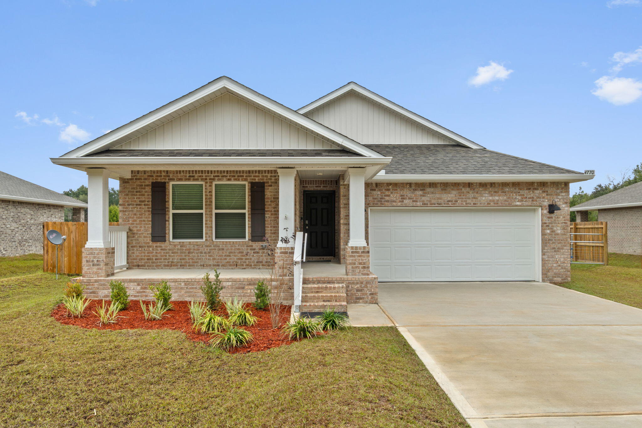 Welcome home to this beautiful, 5-bedroom, 3-full-bath home, perfectly positioned on 1.03 acres of peaceful, usable land. 
Only one year old and exceptionally maintained, this property offers the luxury of new construction with thoughtful enhancements already in place.
Step inside to an open, airy floor plan filled with natural light. The modern kitchen features sleek quartz countertops, stylish cabinetry, and a seamless flow into the dining and living areas--perfect for hosting or enjoying everyday comfort. With five spacious bedrooms, there is room for everyone. A versatile spare bedroom doubles as a home office and comes equipped with a custom Murphy bed, allowing the space to transition effortlessly between work and guest accommodations. Out back, enjoy a 12' x 9' covered patio overlooking your expansive, fully fenced backyardmore than an acre of space to relax, play, or create your dream outdoor retreat.
Additional upgrades include a smart home connect system (installed but not currently activated), hurricane shields for all windows and doors, and a roomy 2-car garage.
Conveniently located near I-10 and Hwy 87, this home offers quick access for commuting, travel, and the beautiful Gulf beaches of Navarre.
Truly better than brand new, this move-in-ready home combines modern comfort with exceptional functionality.
Schedule your private showing today!