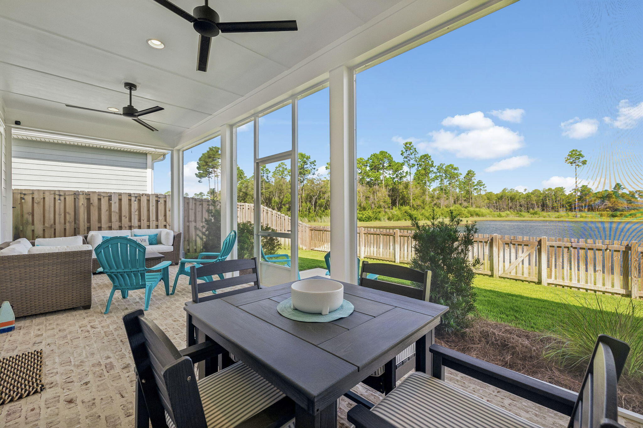One of the standout features of this like-new home in the Long Leaf phase of Watersound Origins is its exceptional homesite, backing to a serene POND with PRESERVE beyond and NO homes behind. Enjoy the peaceful water and natural views from the EXPANDED screened porch, offering plenty of room for multiple seating and entertaining areas. Plus, Green Heron Street is not a throughway to the new construction in the back of the community, making it a quiet, low-traffic street.
Built in 2025 and barely lived in, this popular Huff Homes Brady plan offers single-level, open-concept living with 4 bedrooms, 2.5 baths and a 2-car garage. The flexible 4th bedroom is ideal as a study, nursery, playroom or guest space.
The upgraded kitchen features Bosch stainless steel gas appliances, vent hood, microwave drawer, EXTENDED ISLAND with additional cabinetry on both sides for additional storage, dedicated pantry, under-cabinet lighting, tiled backsplash and soft-close wood cabinetry. Additional features include 10' ceilings, 8' raised-panel doors, wide-plank luxury vinyl flooring throughout, crown molding, custom lighting, built-in laundry cabinetry, melamine-wrapped closet shelving, tiled showers, tankless water heater, attic pull-down stairs, gutters and a gas stub for an outdoor grill.
This home shows like a model and is truly move-in ready with blinds and custom lighting already in place--offering the feel of new construction without the wait so there is no ongoing construction immediately around the property. Located at the front of Watersound Origins, Long Leaf provides convenient access to Hwy 98, Publix and the shopping, dining and amenities of Watersound Town Center. A beautiful pond-and-preserve setting, no rear neighbors, expanded outdoor living and a nearly new home make 46 Green Heron Street an exceptional opportunity in Watersound Origins.