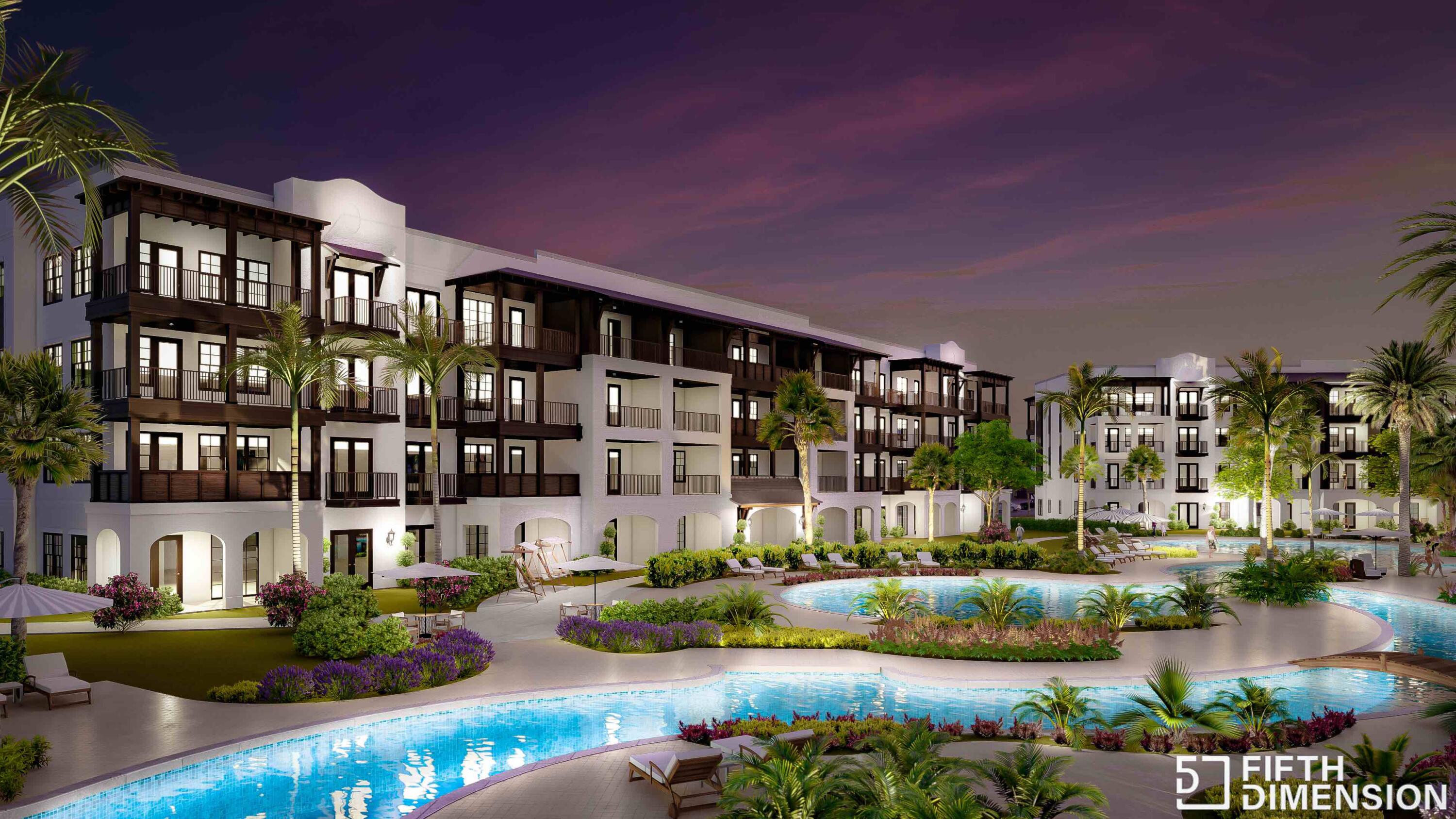Exclusive opportunity to own one of the 5 remaining new units at The Grove at Seascape. Unparalleled amenities, design and interior finishes all within the guard gated Seascape community. Ground level walks directly out to the landscaped grounds. First floor units features 10 ft ceilings, quality quartz countertops, Bosch appliances with gas cooking, a spacious island for entertaining and a pantry. Can sleep up to 6 with a private bedroom suite and bunks tucked away in the hall. Convenient laundry in walk in bedroom closet. The community overlooks the Aquatic Garden amenities featuring lush landscaped grounds, multiple pools including a relaxing lazy river, zero entry pool with use by the Grove owners and guests. Developer including a 12 month lease for a ground floor storage closet at closing. This plan is intended and provided for marketing purposes only, in order to reflect locations of buildings, features and occupants.  All information shown is subject to continued revision.  No representation is made that actual site conditions are accurately reflected.  All dimensions shown are approximations and will require field verification.
