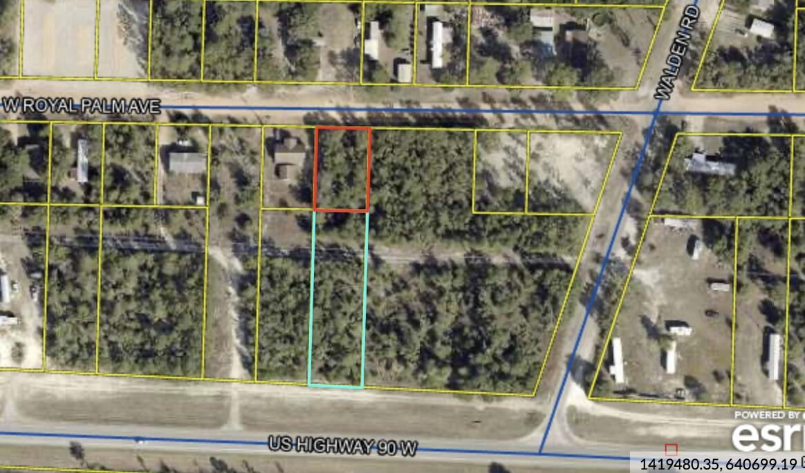 This almost 1/4 acre wooded lot is tucked just off W. Royal Palm Ave, offering a more private setting while still being conveniently located near Highway 90.  Mostly wooded - ready for you to clear and build your vision. Additional land available (just under 1/2 acre on Highway 90).  Great opportunity for a homesite or investment.  Buyer to verify all information, dimensions, zoning, soil testing prior to closing.