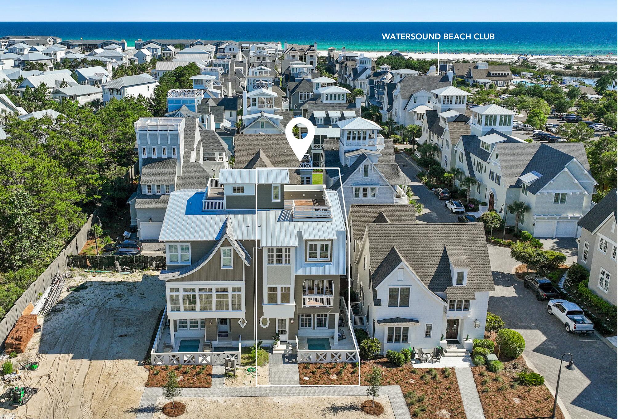 Under contract with a 72-hour kick-out clause.

*Offered with a credit covering the WaterSound Beach Club initiation fee with an acceptable offer.* Positioned within the gated community of Grace Point in Inlet Beach, 19 Rainer Lane presents a refined interpretation of modern coastal living, where architectural detail, elevated finishes, and Gulf views come together across three thoughtfully designed levels.

Spanning 3,064 square feet, the residence offers four bedrooms, four full bathrooms, and one half bath, along with a two-car garage and a seamless connection between indoor and outdoor living spaces. Throughout the home, white oak flooring creates warmth and continuity, while carefully placed architectural details--including exposed wood beams in the living area, kitchen, and primary suite--add texture and character to the interiors.

The main living spaces are designed to feel both expansive and inviting. A large kitchen island anchors the chef's kitchen, complemented by Sub-Zero appliances, generous cabinetry, and an oversized pantry that enhances both functionality and entertaining. Just beyond, the living and dining areas open onto a spacious deck, creating a natural extension of the home for morning coffee, sunset dinners, and coastal breezes.

Adjacent to the kitchen, an additional outdoor entertaining space features a built-in grill and sink, offering a thoughtfully designed setting for open-air dining and gathering. The primary suite is elevated in both comfort and design, featuring wood-beamed ceilings, a private wet bar, and a calming atmosphere that reflects the surrounding coastal environment. Gulf views continue throughout the home, culminating in a large rooftop deck designed for panoramic sunsets, evening conversations, and quiet moments above the shoreline.

Outdoor living is further enhanced by a private pool, offering a peaceful retreat after a day at the beach or an inviting setting for entertaining beneath the coastal sky.

Blending sophisticated finishes with the relaxed elegance of life along 30A, 19 Rainer Lane offers a home where thoughtful design, Gulf views, and effortless indoor-outdoor living define the experience of Grace Point.