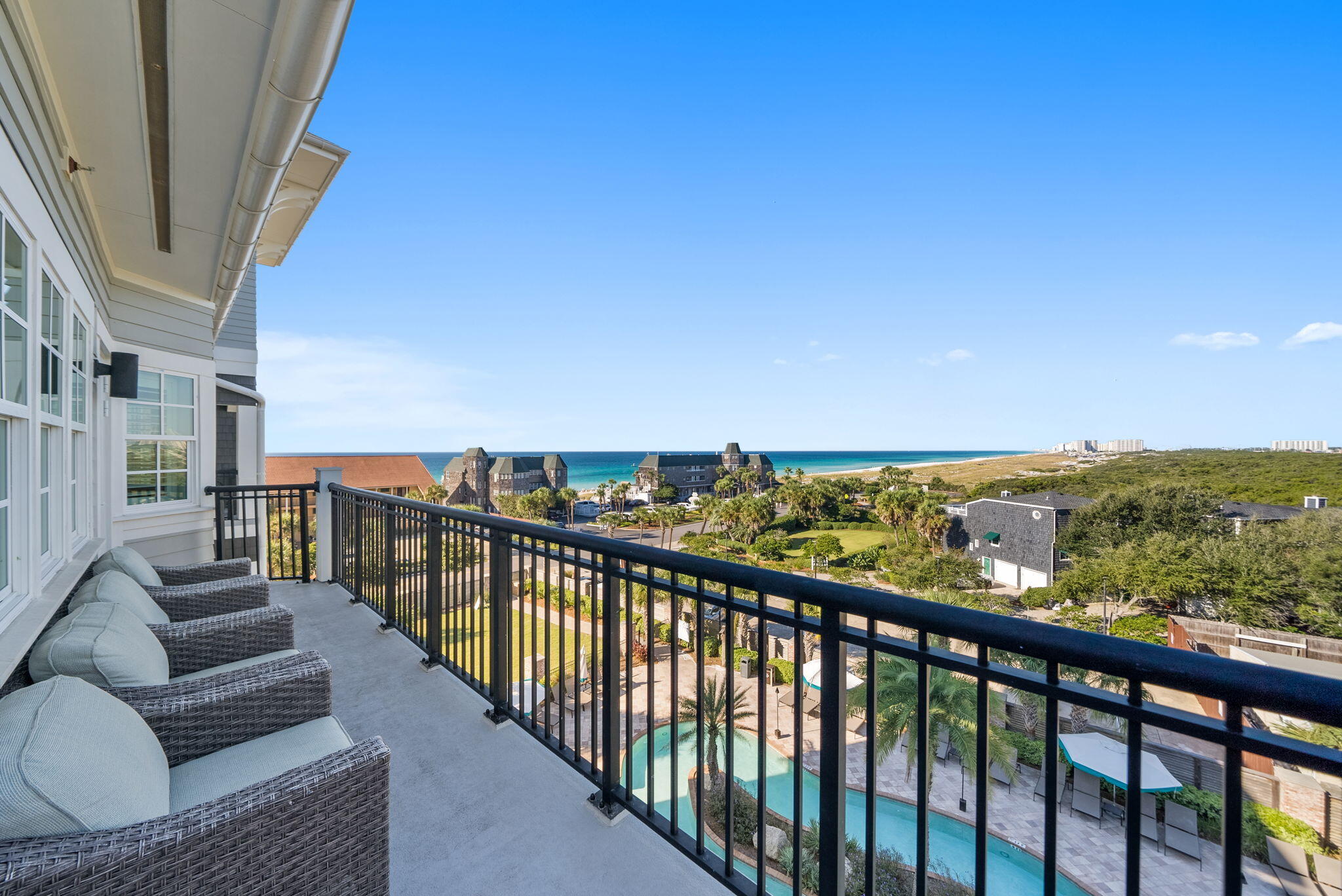 $225K PRICE REDUCTION! Welcome to one of the most desirable residences at The Henderson Beach Resort. This rare Presidential Gulf-View Loft is the only loft in the building offering both long-range Gulf views and direct views overlooking the resort pools, creating a unique opportunity for owners and investors alike.

This well-appointed two-bedroom, two-bathroom loft with built-in bunks also features an exclusive dry bar and wine cooler, making it ideal for entertaining family and guests. Inside, you'll find tile flooring, crown molding, plantation shutters, tray ceilings, and tasteful coastal finishes throughout. 

The spacious kitchen is equipped with stainless steel appliances and flows seamlessly into the dining and living areas, providing plenty of room to gather and relax. Large windows and doors fill the home with natural light while showcasing beautiful views of the Gulf, Henderson Beach State Park, and the resort grounds.

The wraparound balcony offers the perfect place to unwind and enjoy the scenery, while a private balcony off one of the primary suites provides an additional outdoor retreat. The flexible floor plan includes two generously sized bedrooms, one with a private ensuite bath, and a built-in bunk area that comfortably accommodates additional guests. An exterior storage closet is also included, providing valuable space for beach gear, owner belongings, and other essentials.
 This residence has a strong rental history and is frequently sought after by guests looking for an elevated resort experience.

Owners and guests enjoy access to The Henderson's exceptional amenities, including three resort-style pools, a private beach club, on-site dining, poolside bars and cafés, bicycle rentals, a full-service spa, fitness center, concierge services, and room service.

Conveniently located near Destin's best shopping, dining, golf courses, fishing charters, and outdoor recreation, this property offers the perfect combination of luxury, convenience, and investment potential.

Opportunities to own a loft of this caliber at The Henderson are few and far between. Whether you're searching for a personal beach retreat, a second home, or a high-performing investment property, this residence is truly a standout.