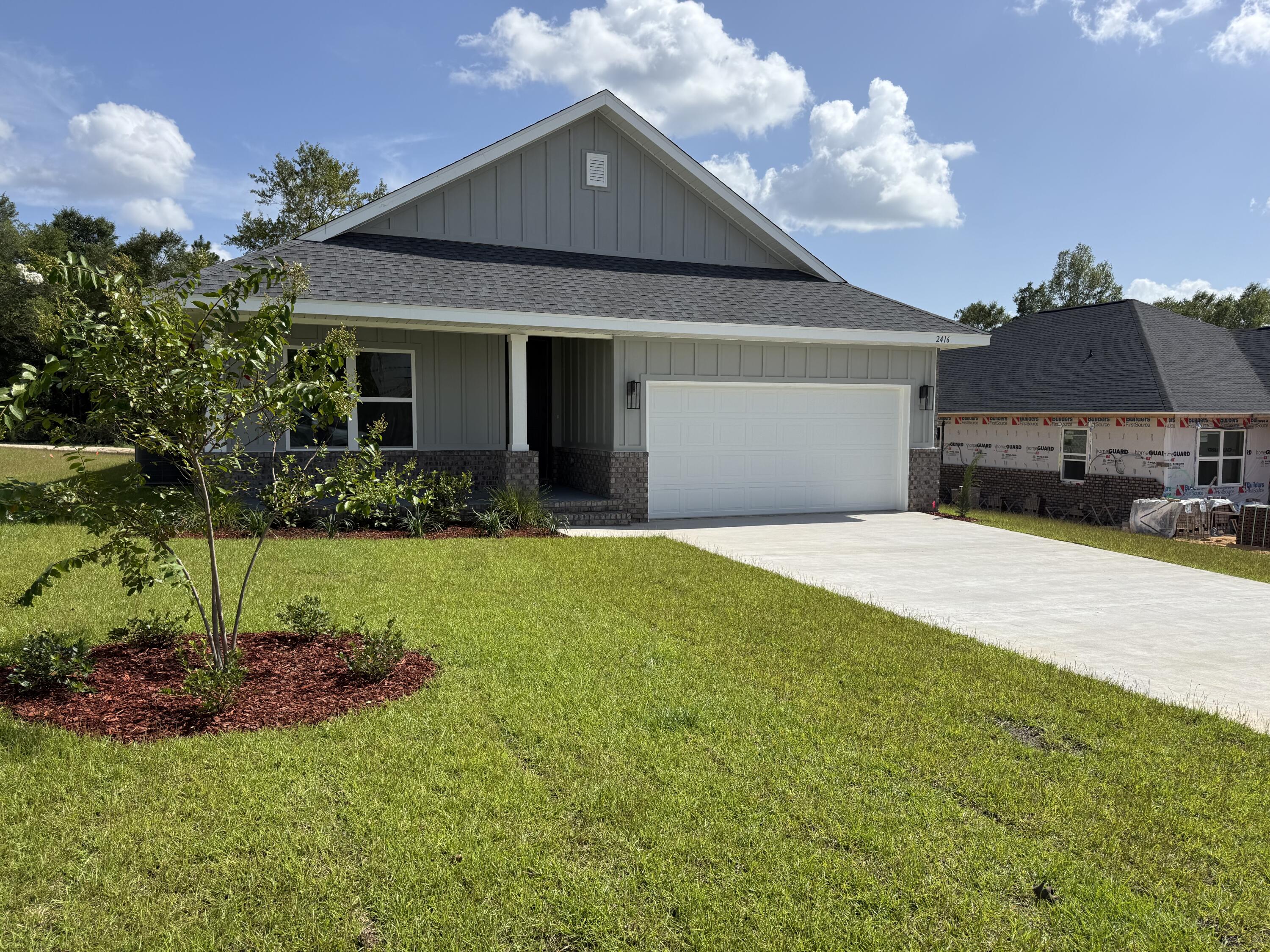 This home features 3 bedrooms and 2 bathrooms with both a breakfast nook and a dining area.. The kitchen has an island open to the family room. The master bedroom is spacious and the master bath comes with dual vanities, and 5' tiled shower.Countertops are granite and flooring is LVP except for bedrooms which are carpeted. Kitchen appliances are stainless steel and go great with black interior hardware on the shaker cabinets. This home has a 7/12 roof pitch giving it a grander feel. The exterior is hardie front with brick skirting and 3 sided brick.The garage has sturdy raised panels and comes with a garage dooe opener.The subdivision is well lit with decorative lamp posts. This home comes with a 10 yr Bonded Builders Warranty.
