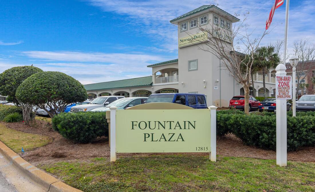 (Fountain Plaza) Professional Office space located in the heart of Miramar Beach Florida directly off Highway 98.  Easily accessible from Highway 98 or Old Scenic 98 (Beach Road 98) by way of Ellis Road right by Pompano Joes gulf front restaurant. Fountain Plaza is a commercial condominium with thirty-four units in two buildings facing each other across Ellis Road. Parking is available in front of each unit, on both sides of the plaza as well as at the back of the property. This unit has been operating as a massage therapy office for more than 25 years.  It consists of a reception desk & waiting room, six private full-service massage rooms that include hot and cold running water in each room, a bathroom room, shower as well as a full laundry room.