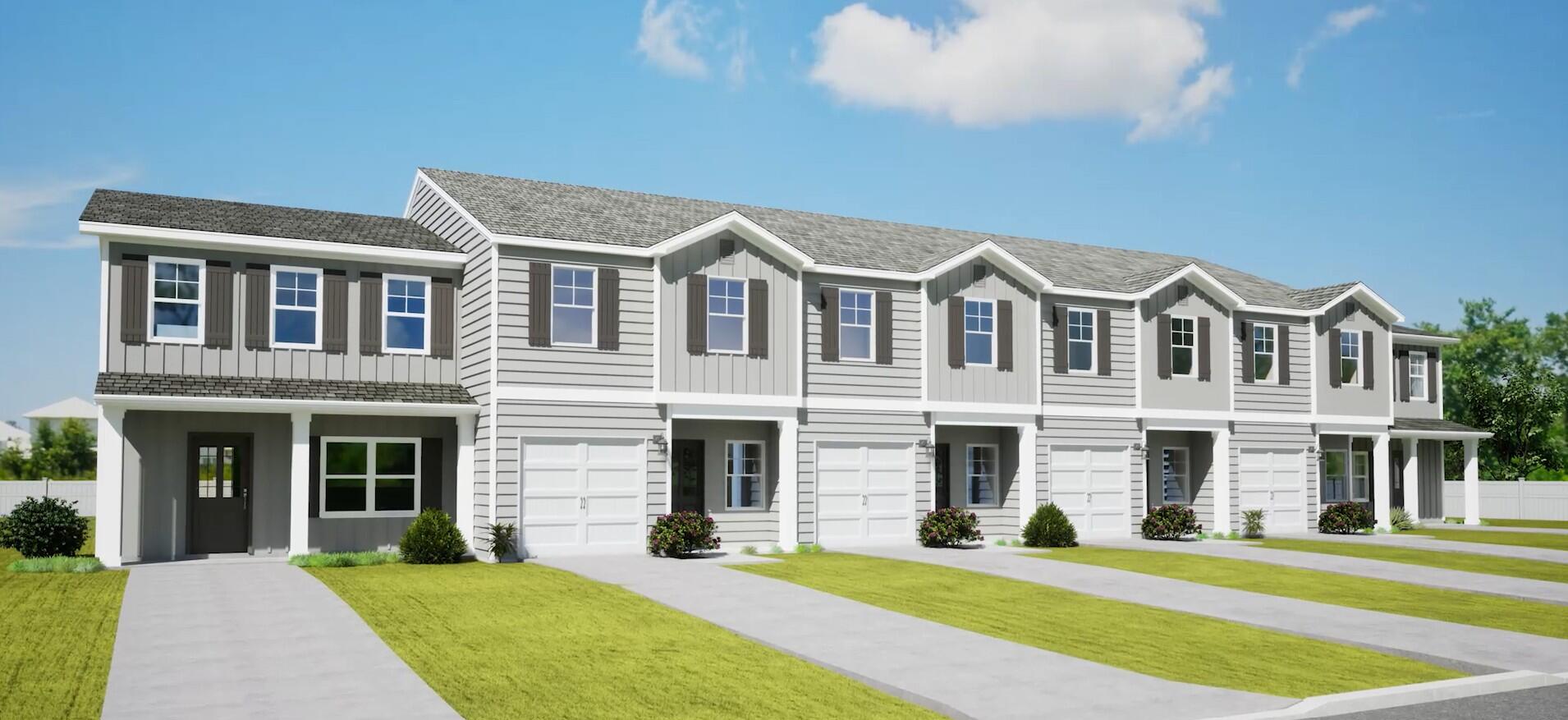 Community Closeout! LAST of this plan available~ The Tyndall End unit!  THREE BEDROOMS AND THREE FULL BATHS.  One bedroom downstairs on the main level w/full bath is perfect for guests or a home office. Upstairs you'll find a spacious, secluded primary suite w/walk-in closet & dual vanity. The third bedroom is on the opposite side of the home & also has a walk-in closet & its own bathroom! Includes quartz countertops, stainless steel appliances, & luxury plank flooring on the main level. Storage unit attached to back patio for all of your toys! Lawn maintenance included too. You'll enjoy all Panama City has to offer with its white, sandy beaches, tourist attractions, shopping, and savory restaurants. Your new townhome provides the perfect work/life balance and is within miles of Tyndall Air Force Base. Whether you are a savvy investor or first-time home buyer, we know you'll enjoy the satisfaction and warranty that comes from owning a brand new home! Need a place for Fido? Take your pup to play in the community dog park and meet some neighbors while you're there. Lawncare included. Call now for your tour! Move-in ready.